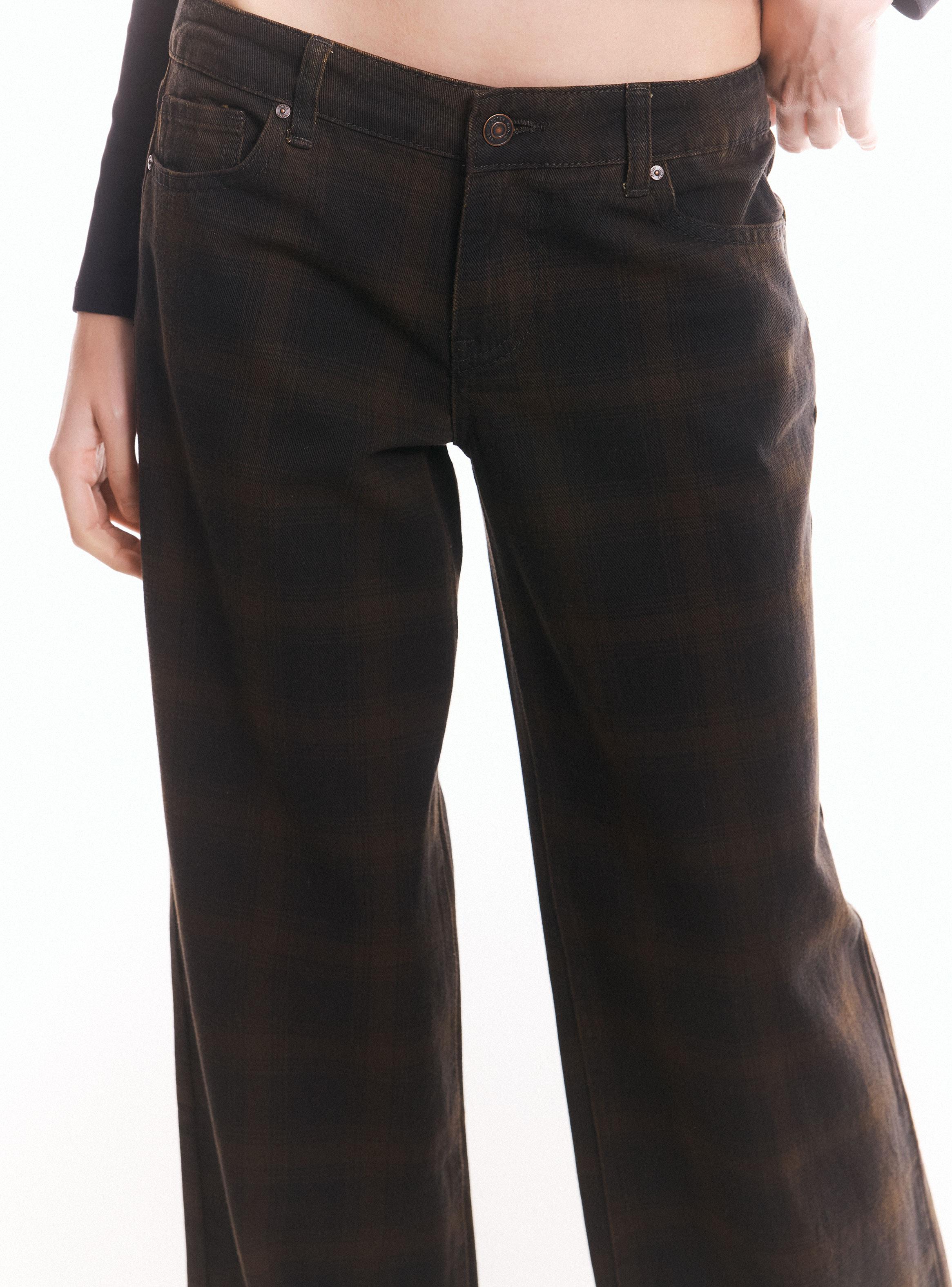 Jeans Baggy Print Escocés-2