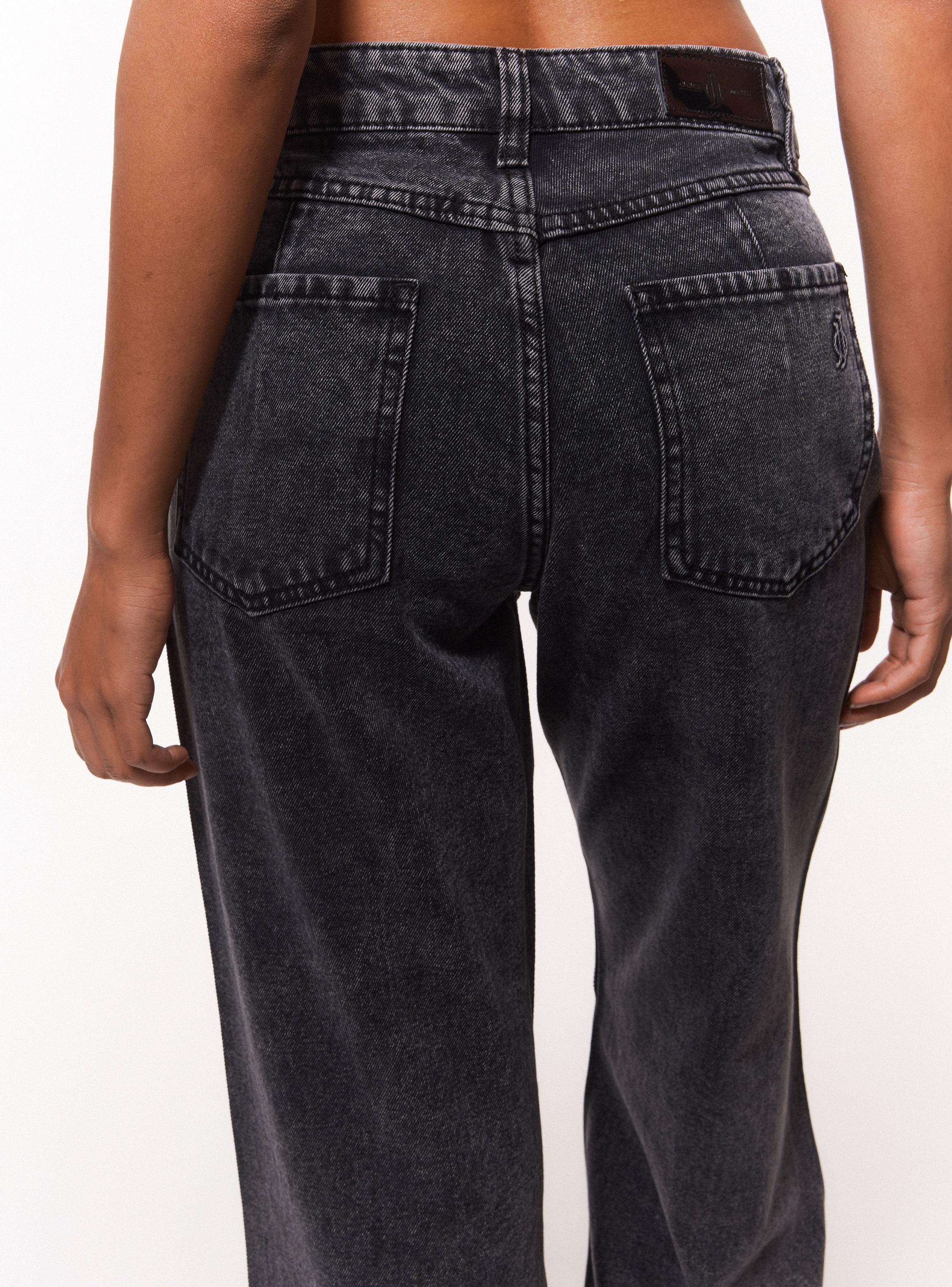 Jeans Wide Leg con Gráfica de Strass-3