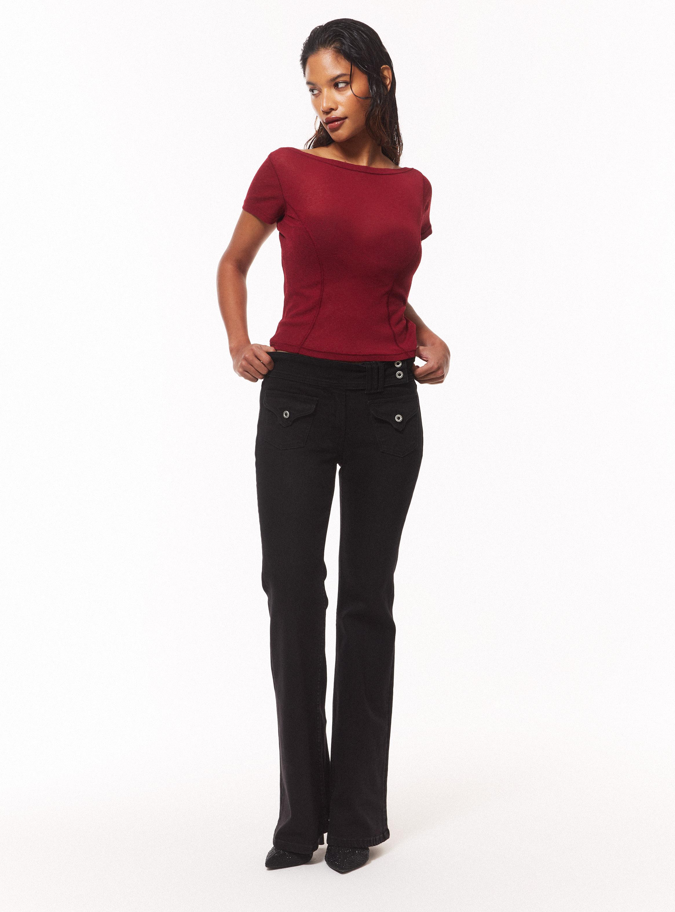 Jeans Flare con Bolsillos Delanteros-4