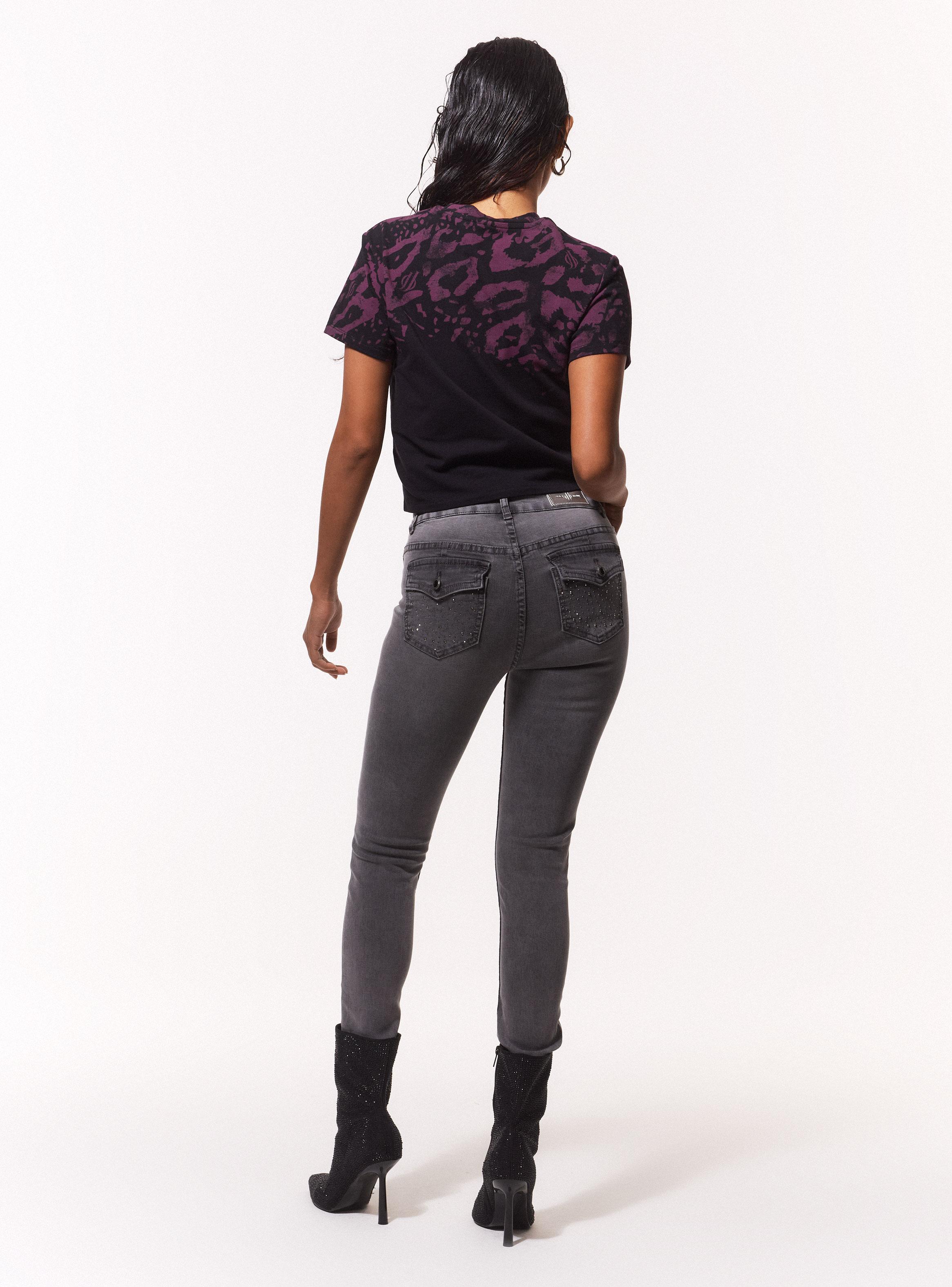 Jeans Skinny  Strass en Pretina y Bolsillos Traseros-5