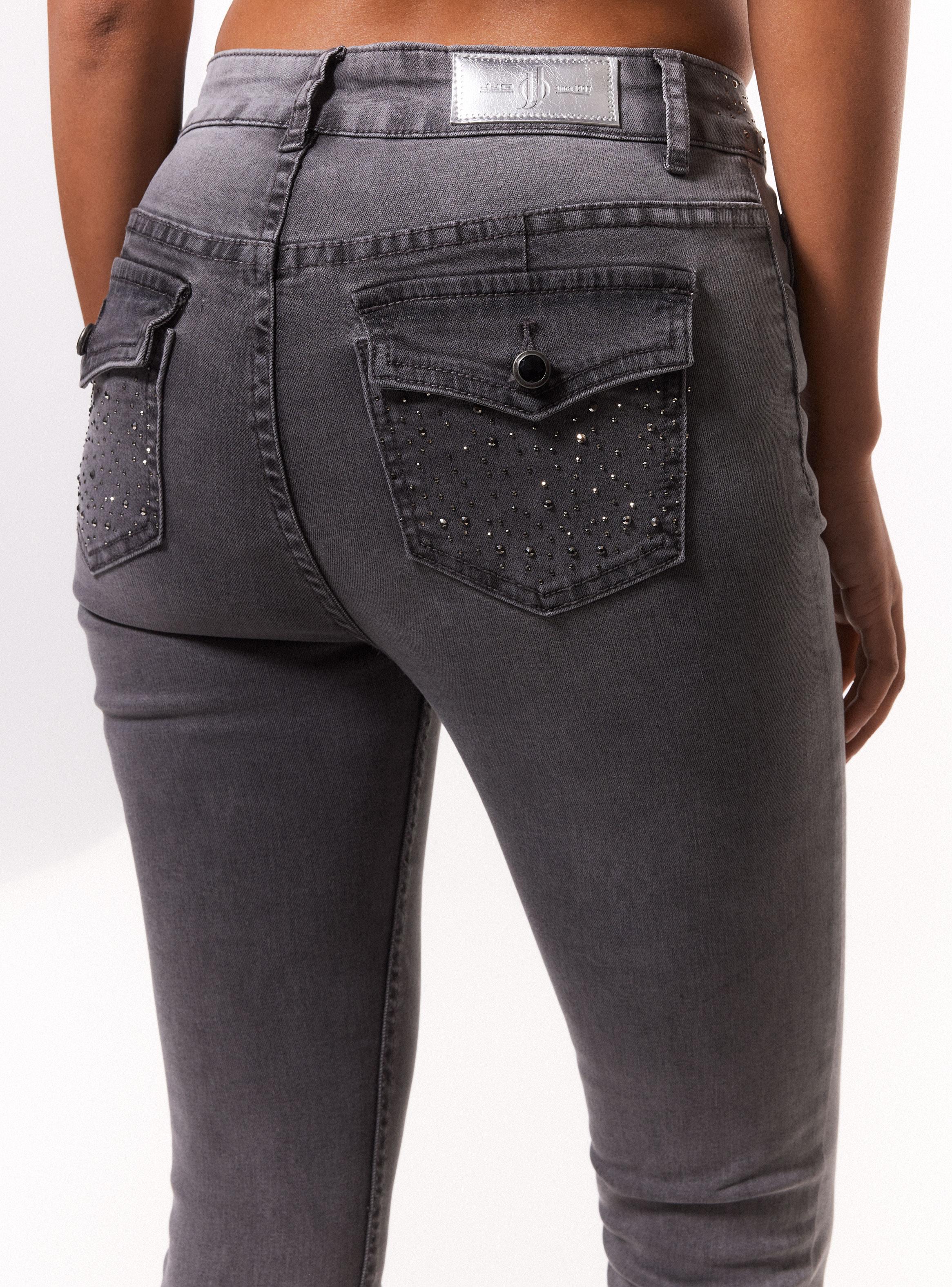 Jeans Skinny  Strass en Pretina y Bolsillos Traseros-3