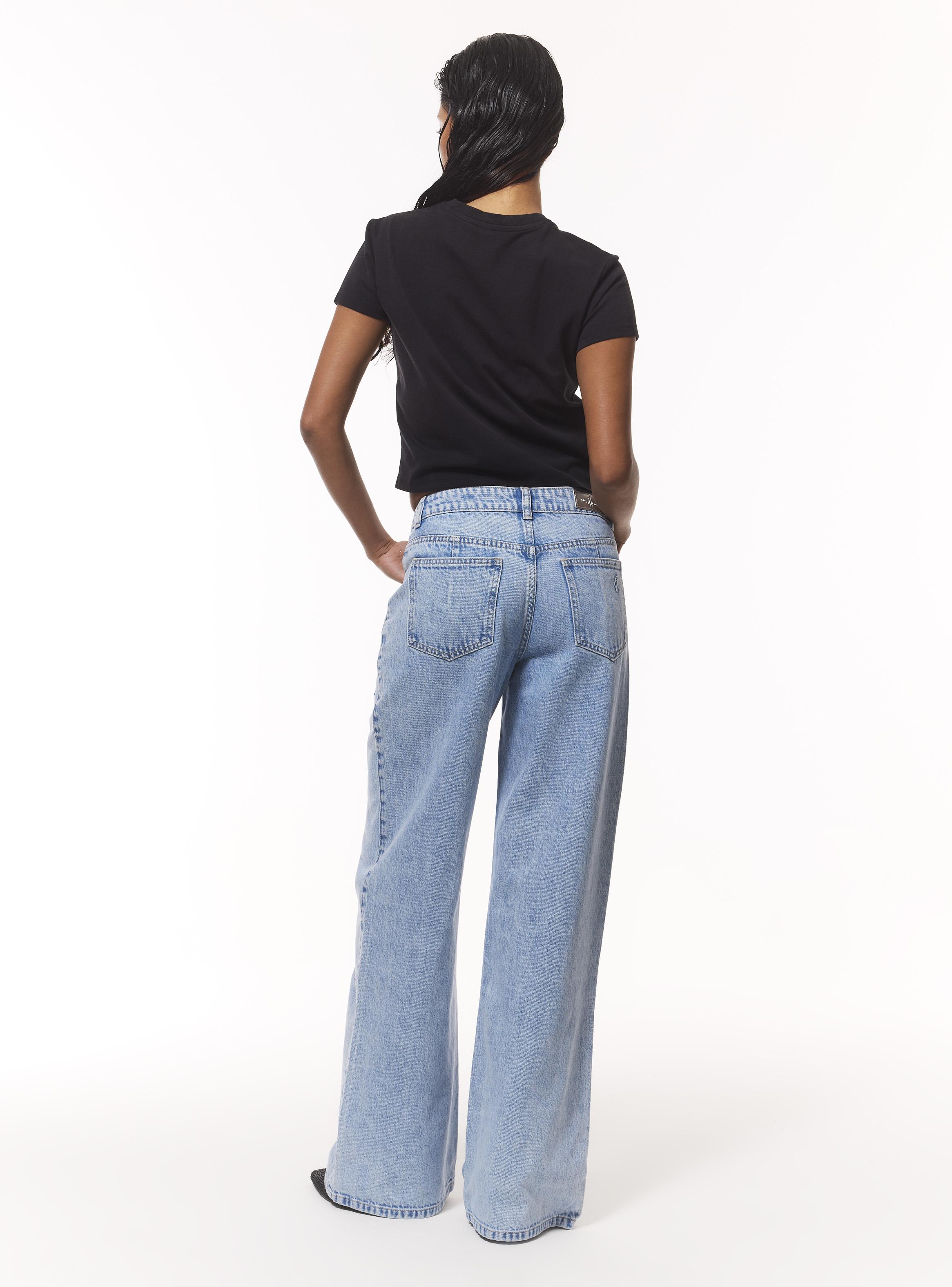 Jeans Wide Leg con Pedrería al Tono-5