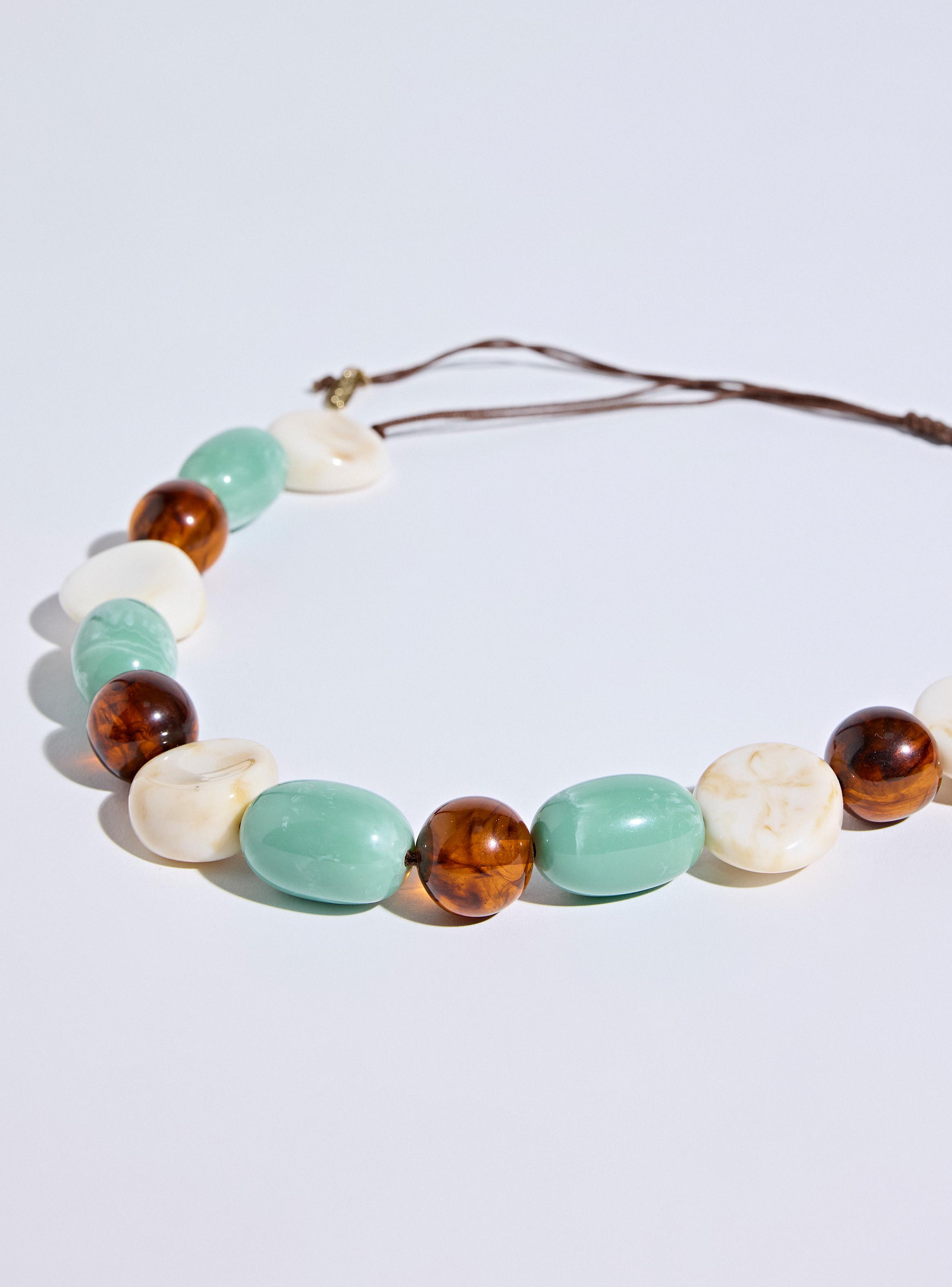 Collar Ajustable con Piedras de Colores Resina-3