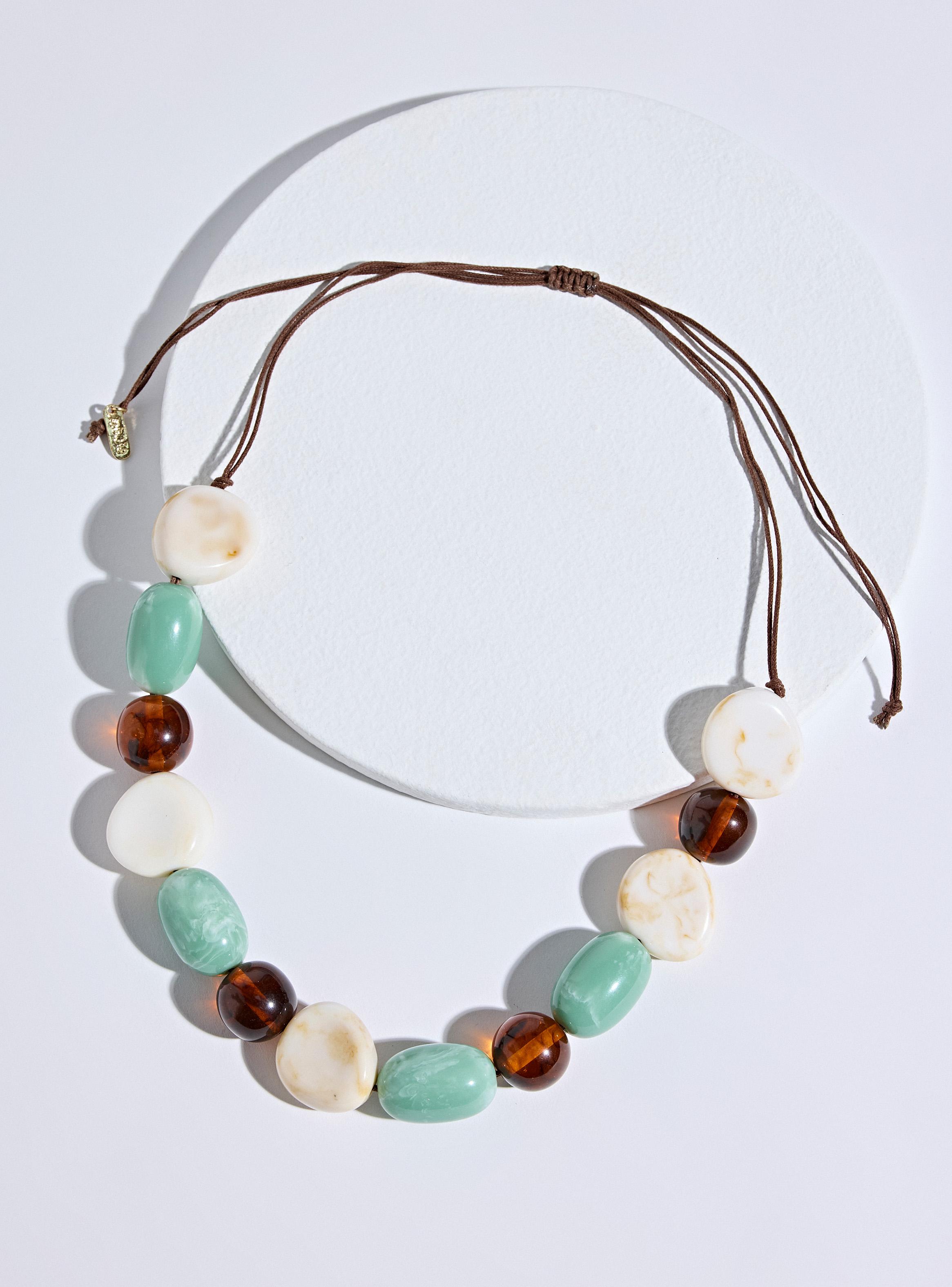 Collar Ajustable con Piedras de Colores Resina-2