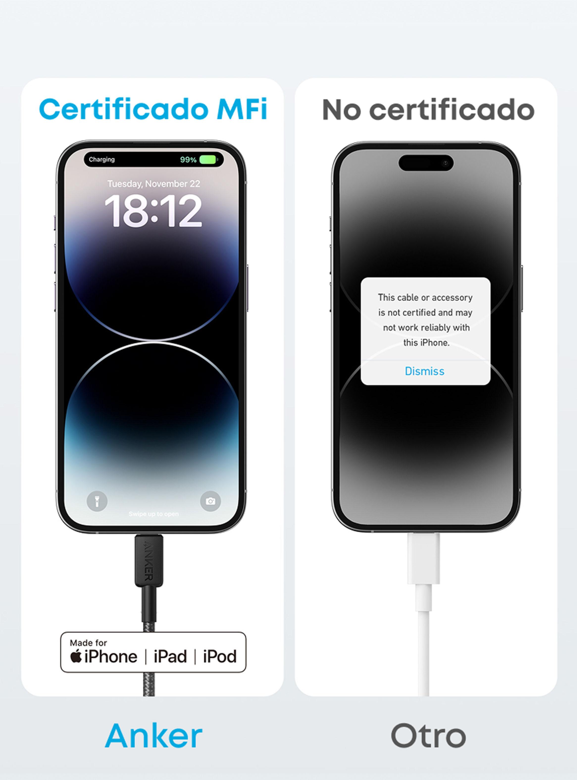 Cable Cargador 60W USB-C a Lightning 1m Negro-4