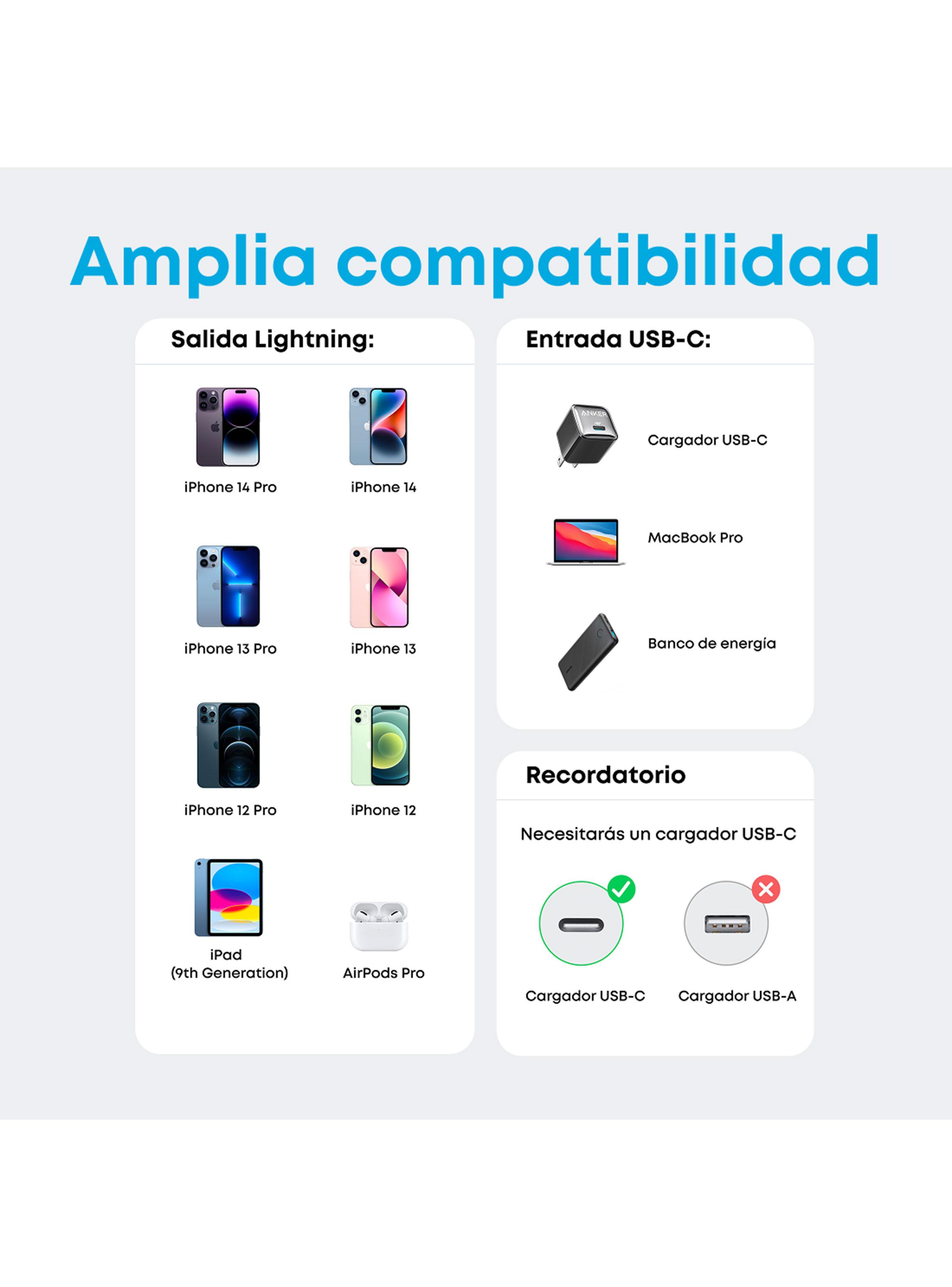 Cable Cargador 60W USB-C a Lightning 3m Negro-4