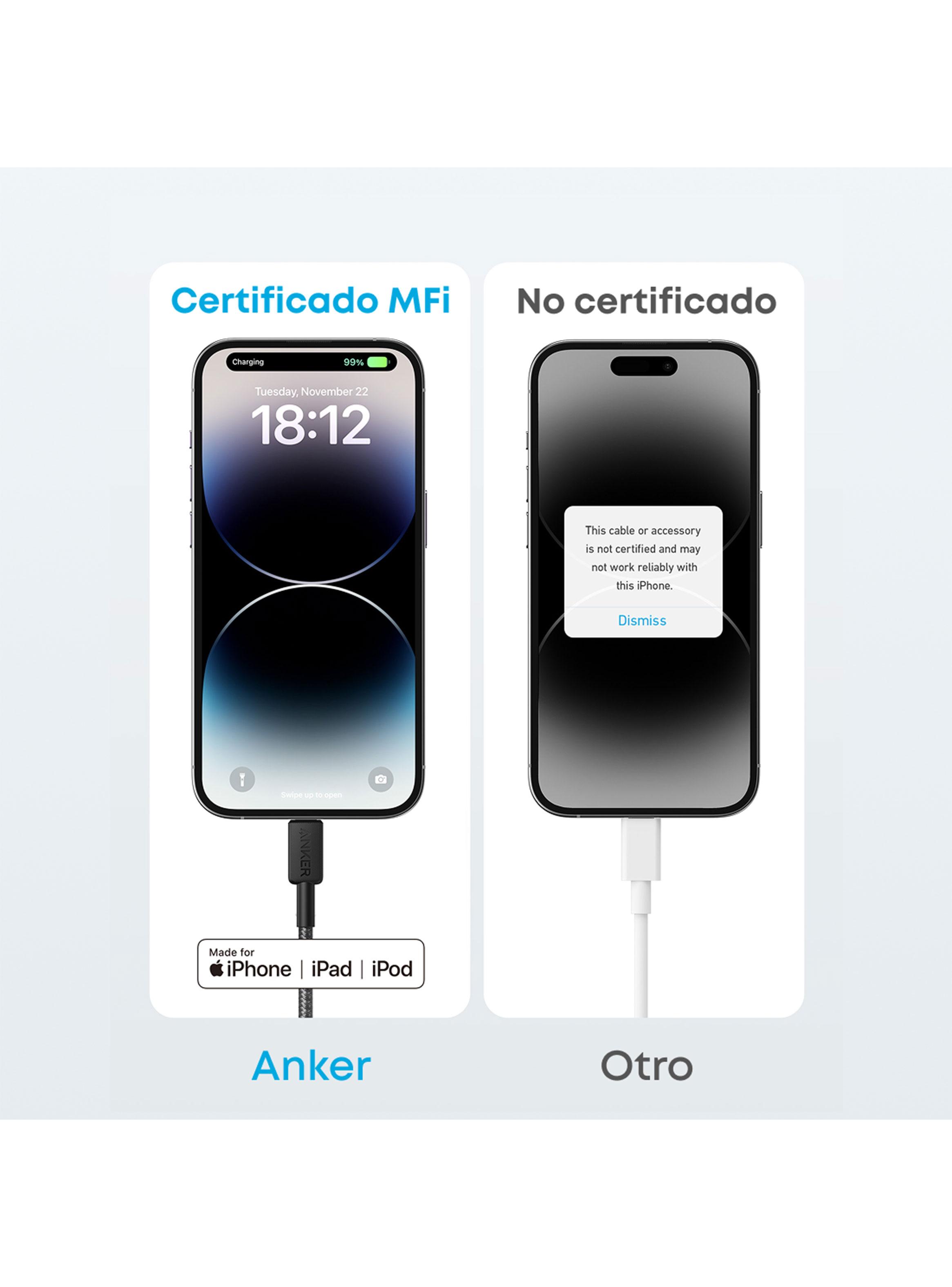 Cable Cargador 60W USB-C a Lightning 3m Negro-3