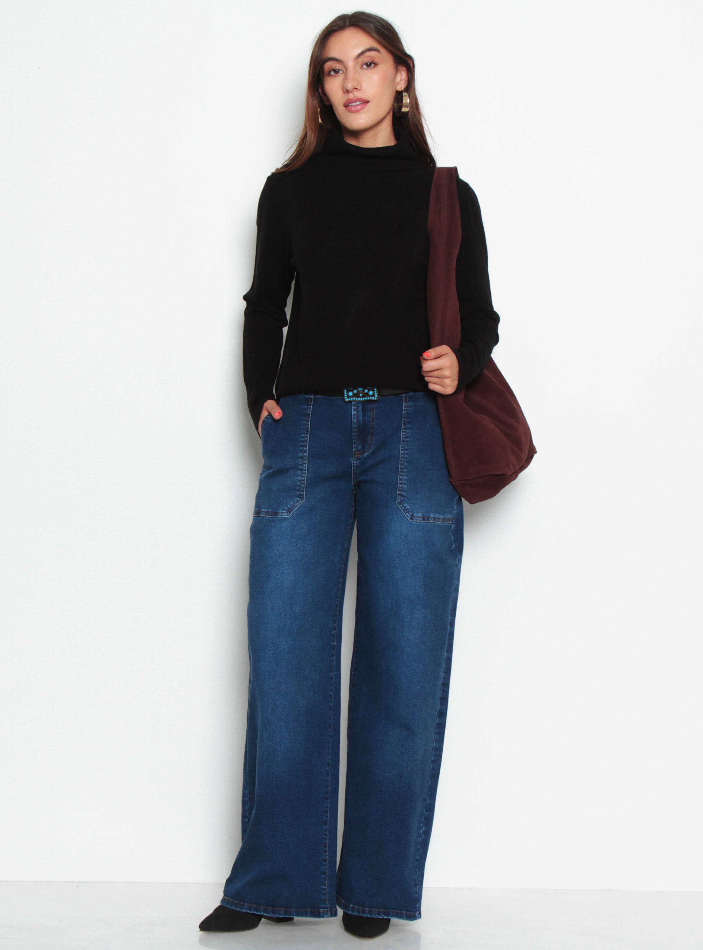 Jeans Cargo Recto Básico Pretina Media Dos Botones 347-3