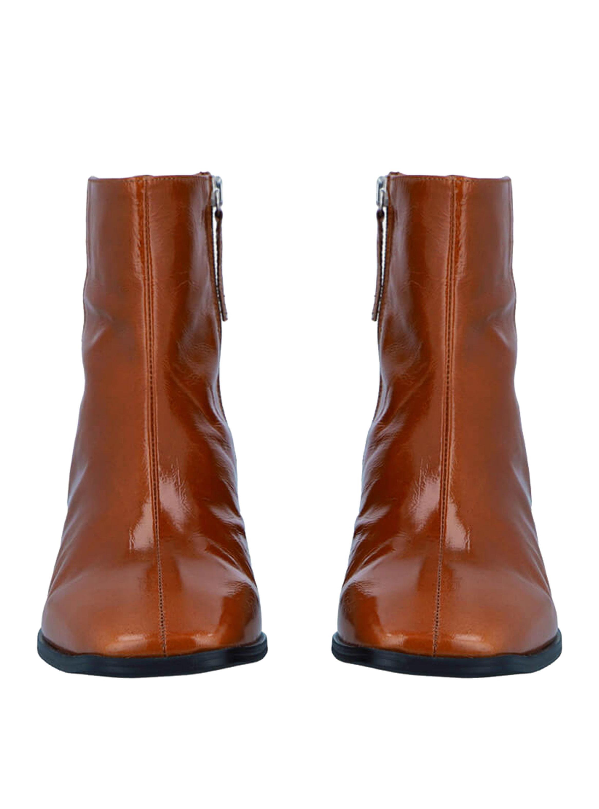 Botín Cierre Metálico Megan Brown Cuero Mujer-2