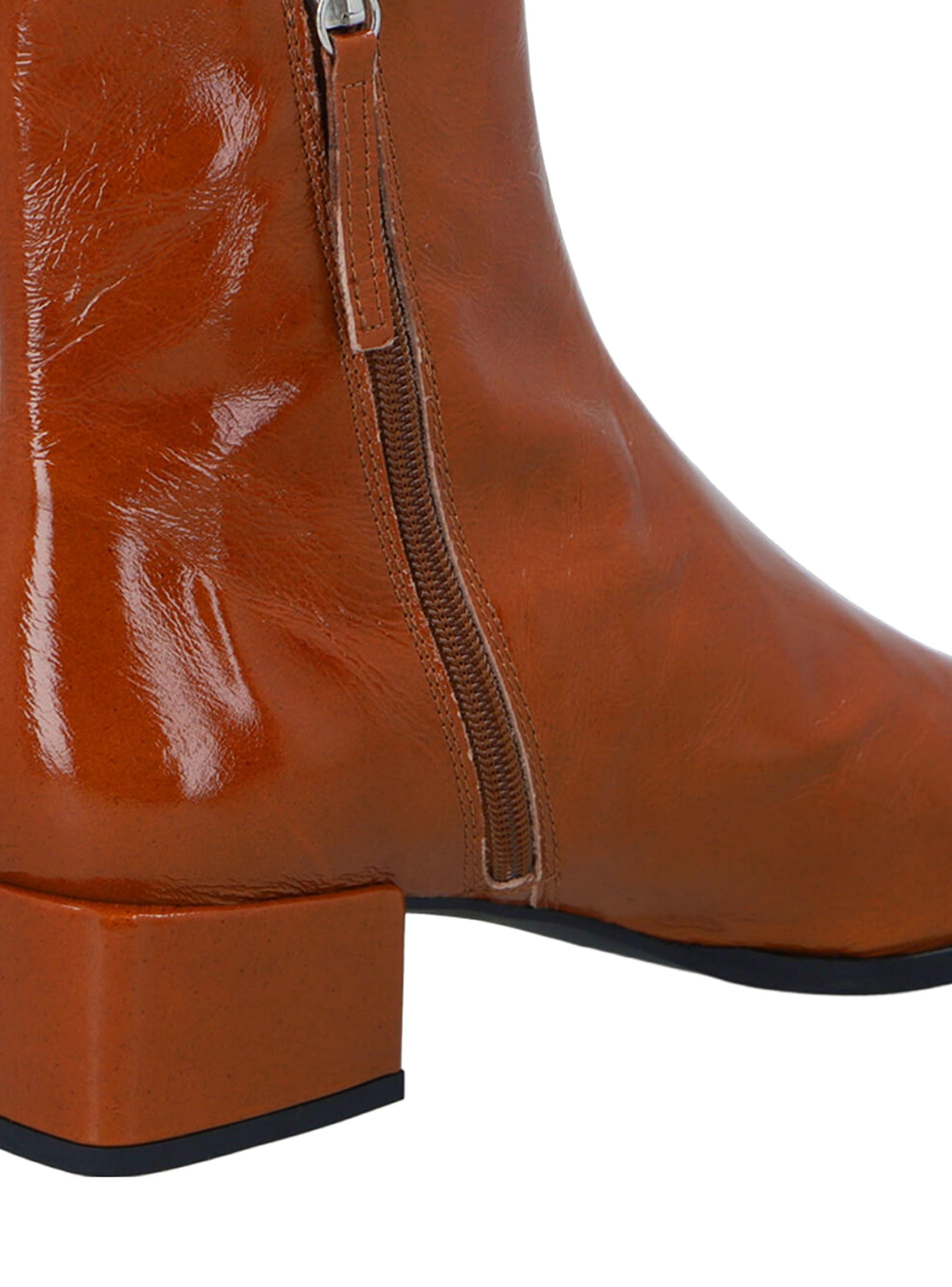 Botín Cierre Metálico Megan Brown Cuero Mujer-4