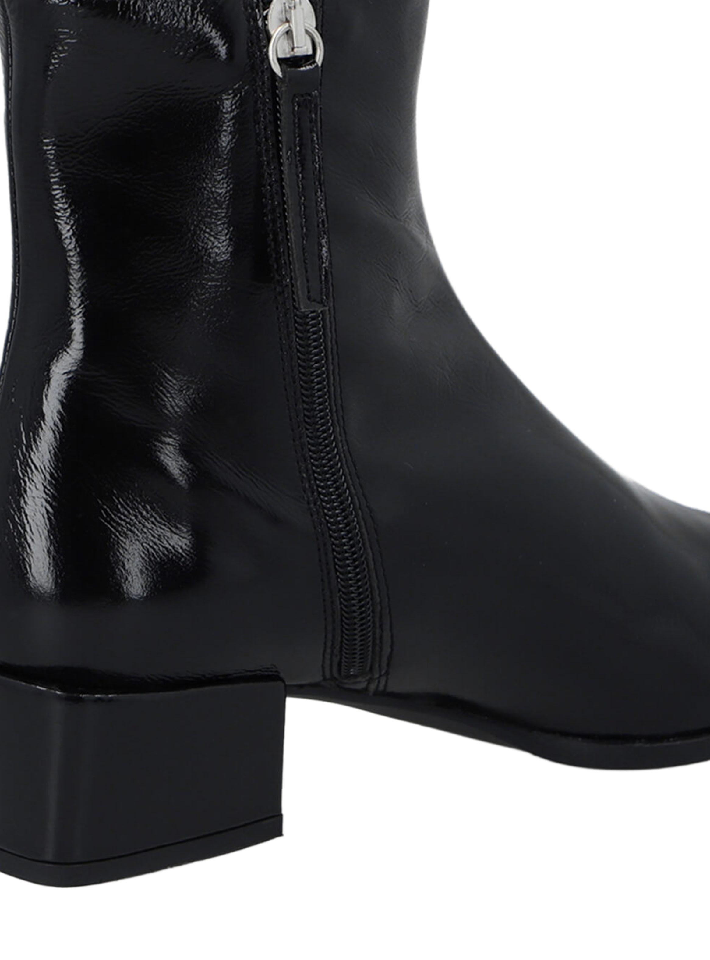 Botín Megan Black Cuero Mujer-3