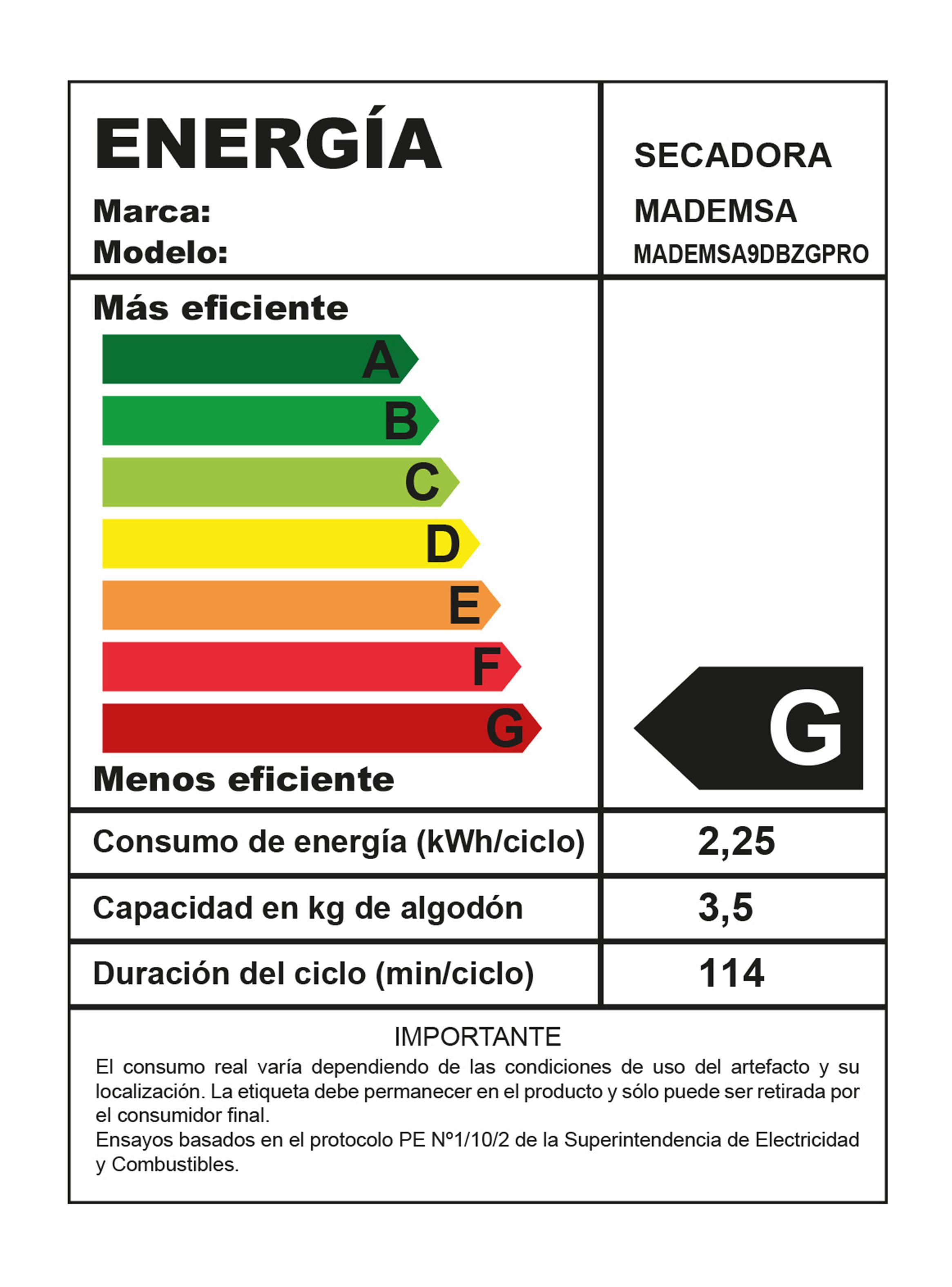 Secadora Carga Frontal 9 kg 9DBZG Pro Blanco-7
