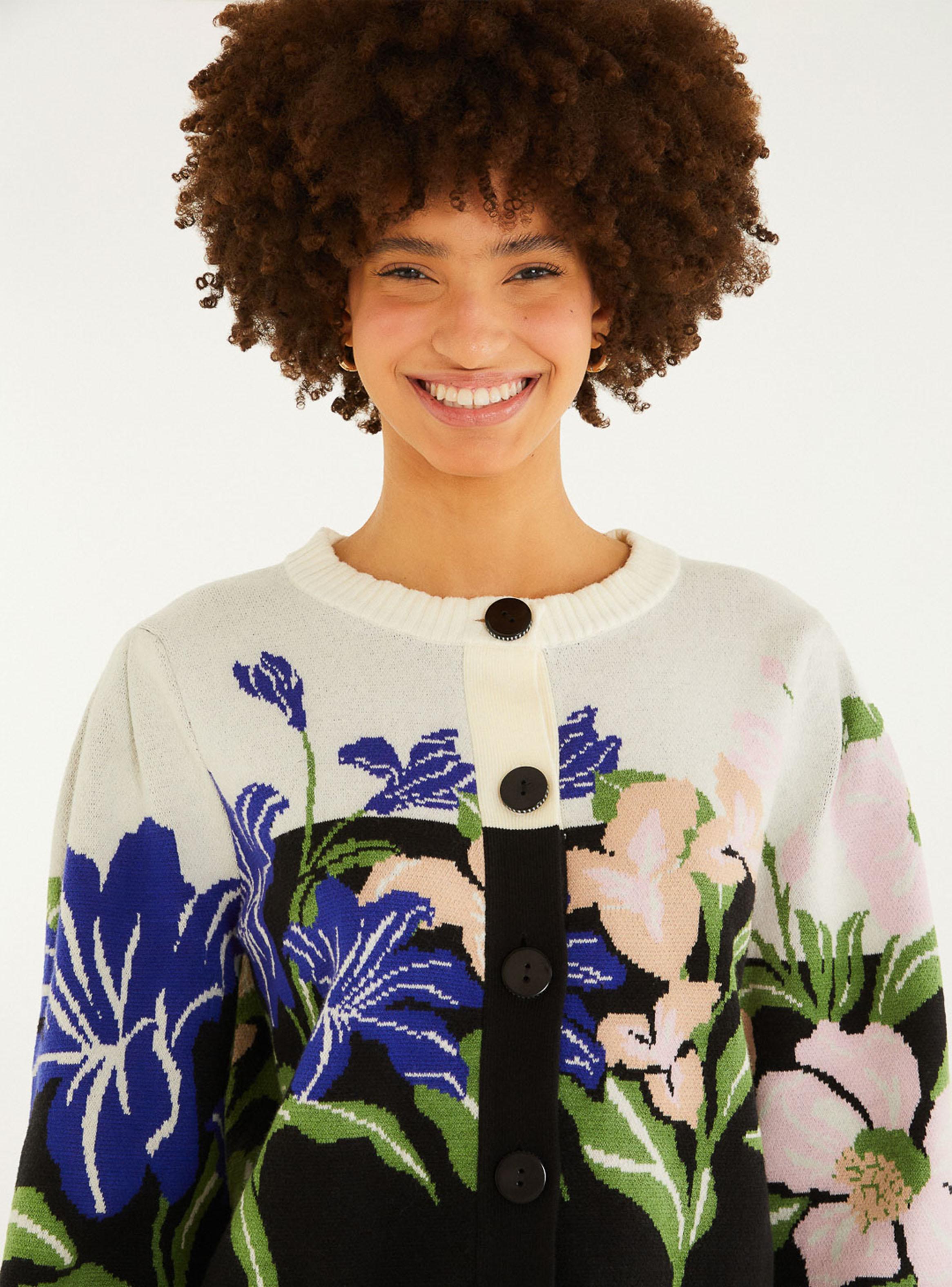 Chaleco Bicolor con Maxi Flores-2