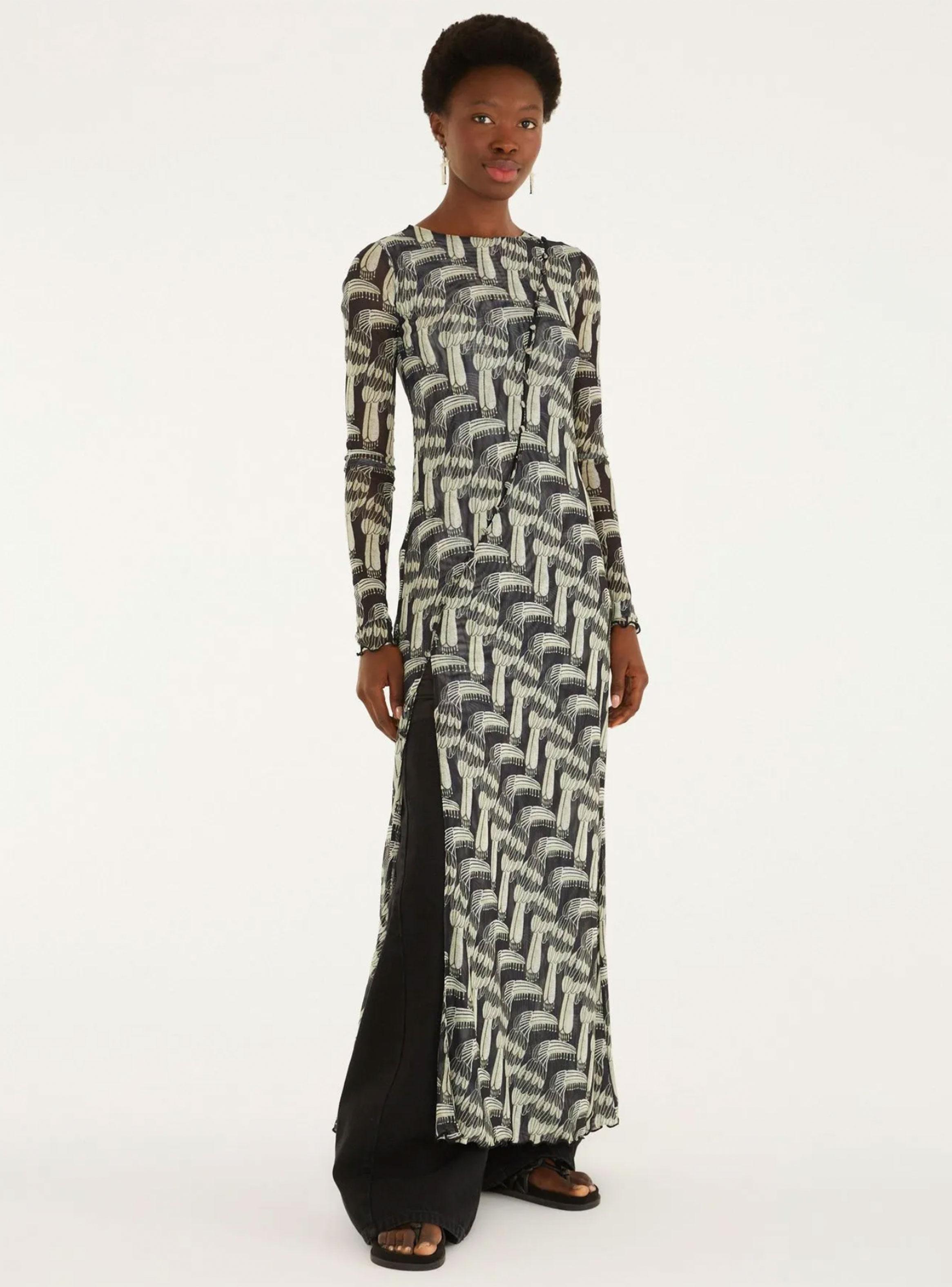 Vestido Midi con Detalle Botones Tucán-2