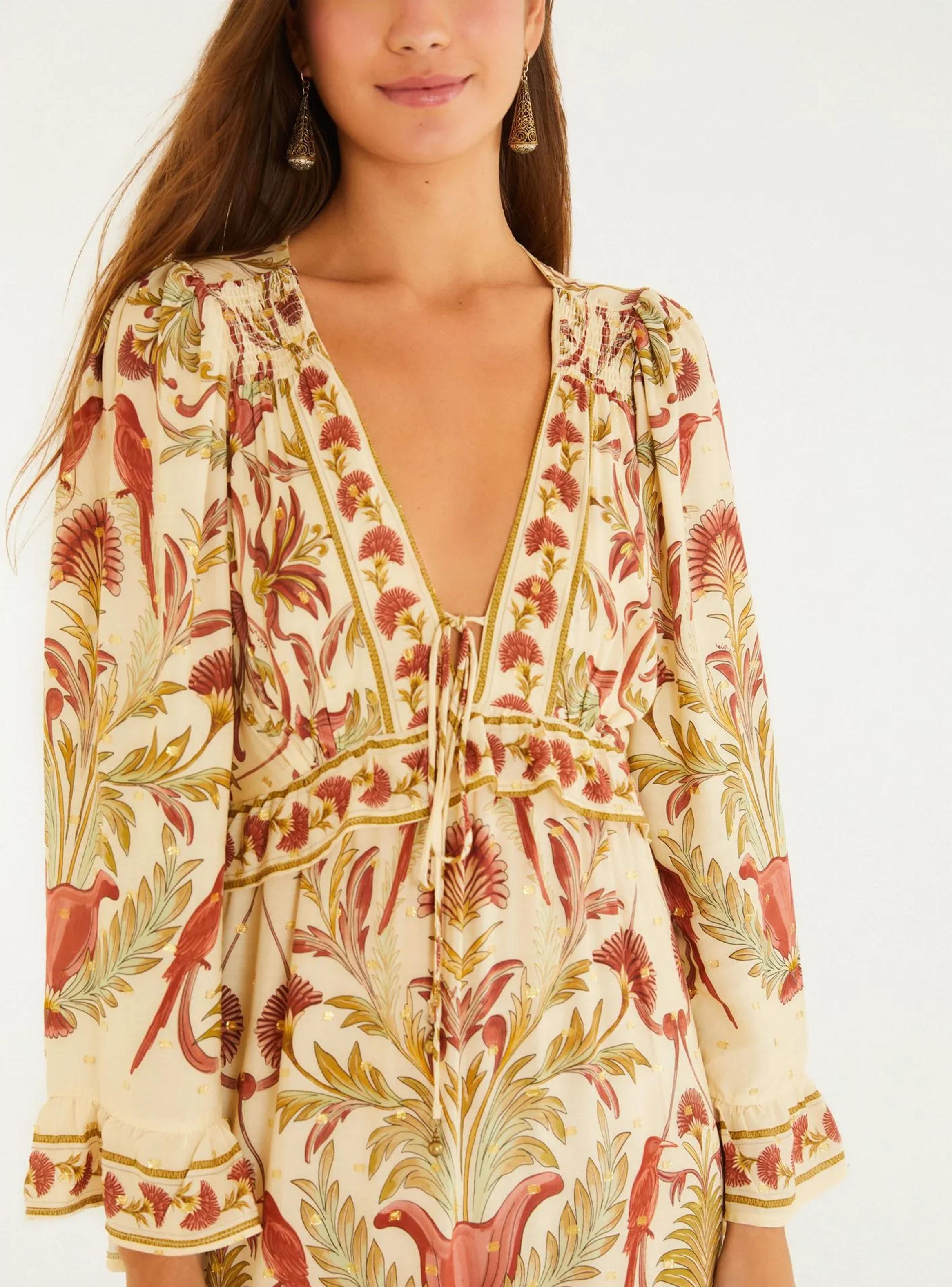 Vestido Midi Tropical Colores Claros-3