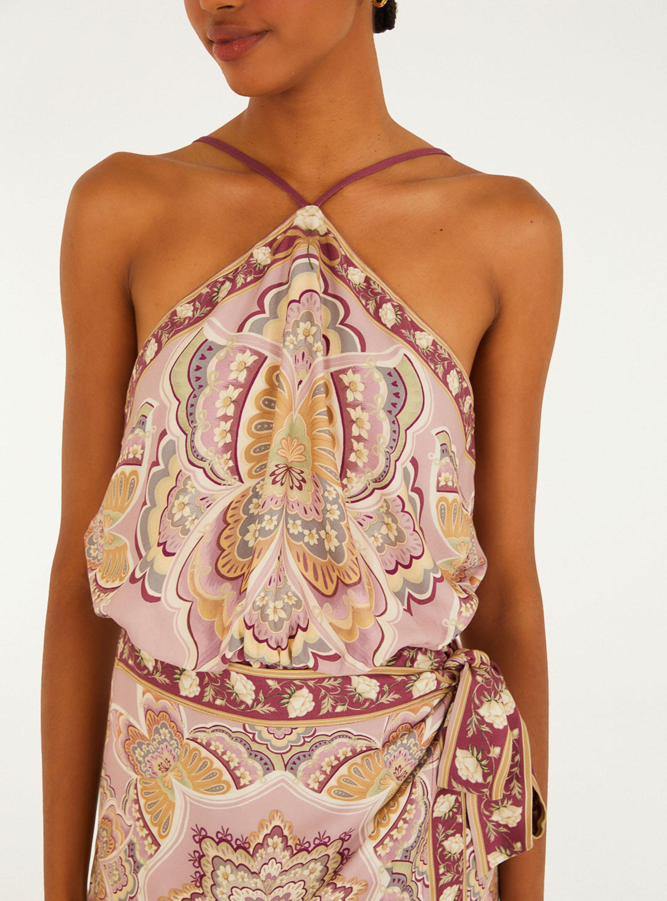 Vestido Corto Cuello Halter Boho-2