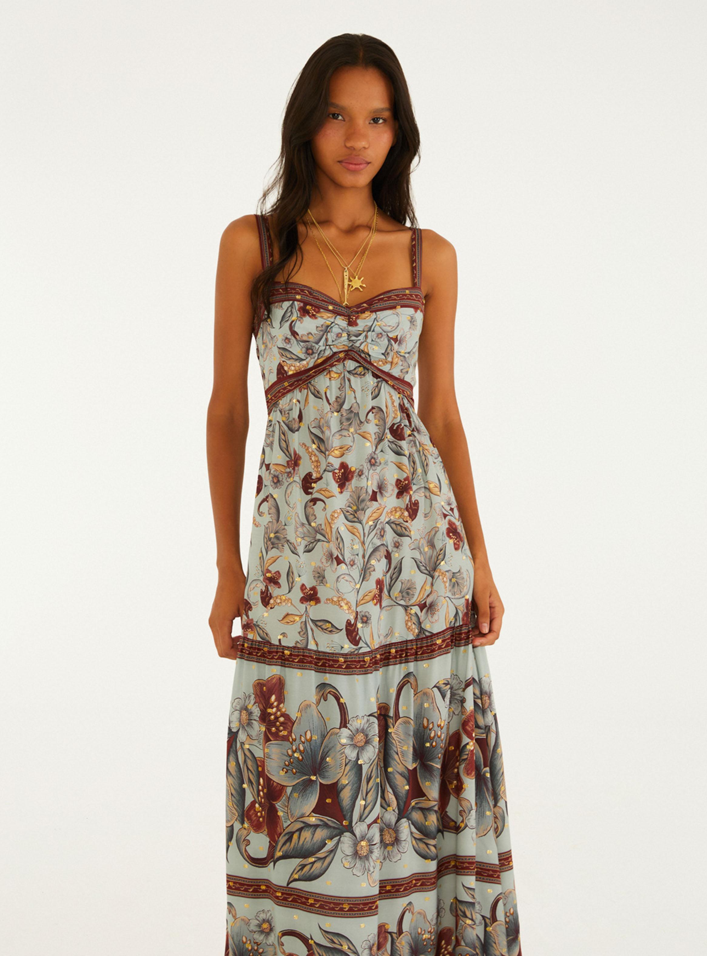 Vestido Maxi Floral Romántico con Corte Imperio-2
