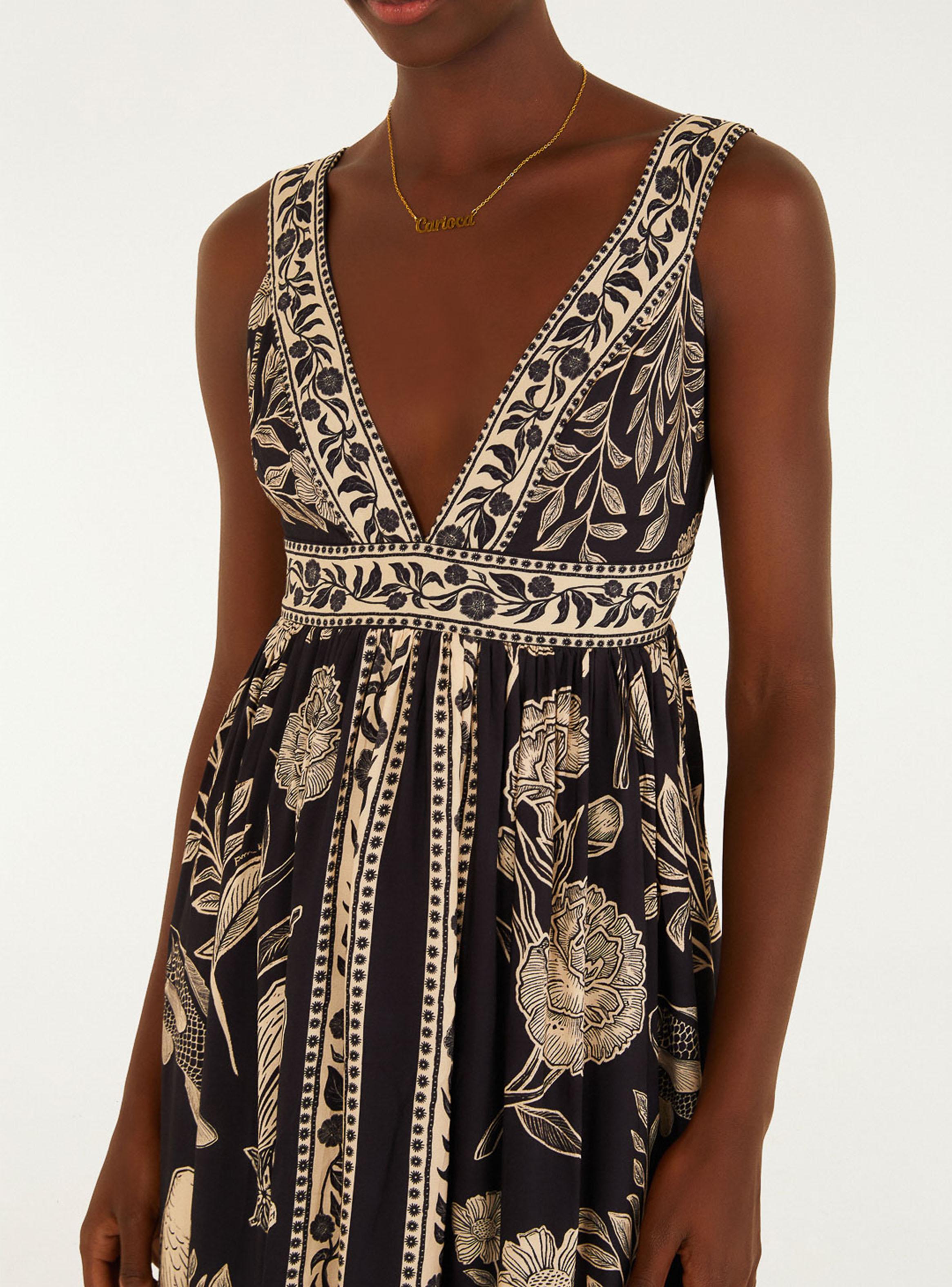 Vestido Largo de Corte Imperio con Estampado Floral-2