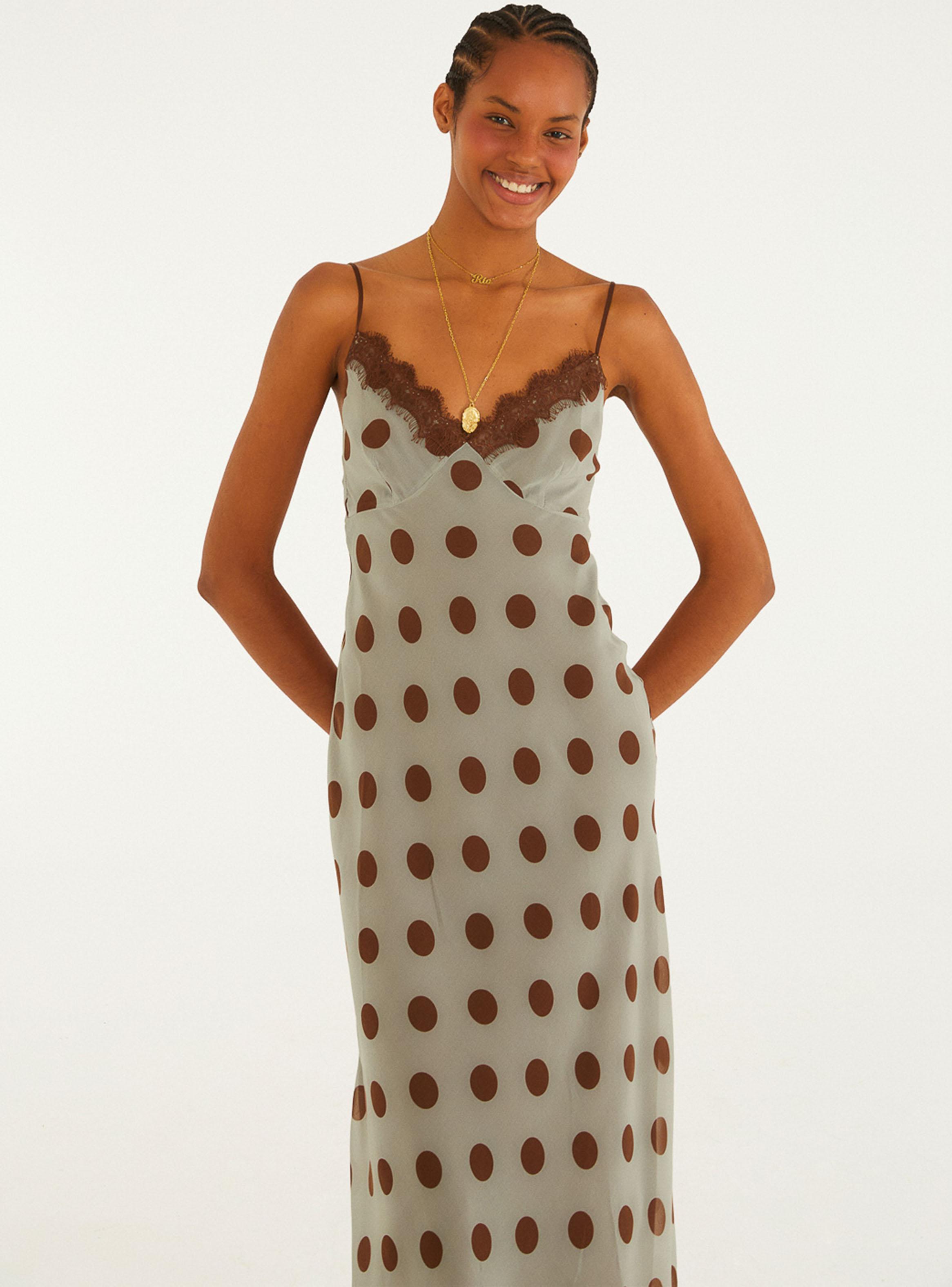 Vestido Midi Dots con Encaje-2
