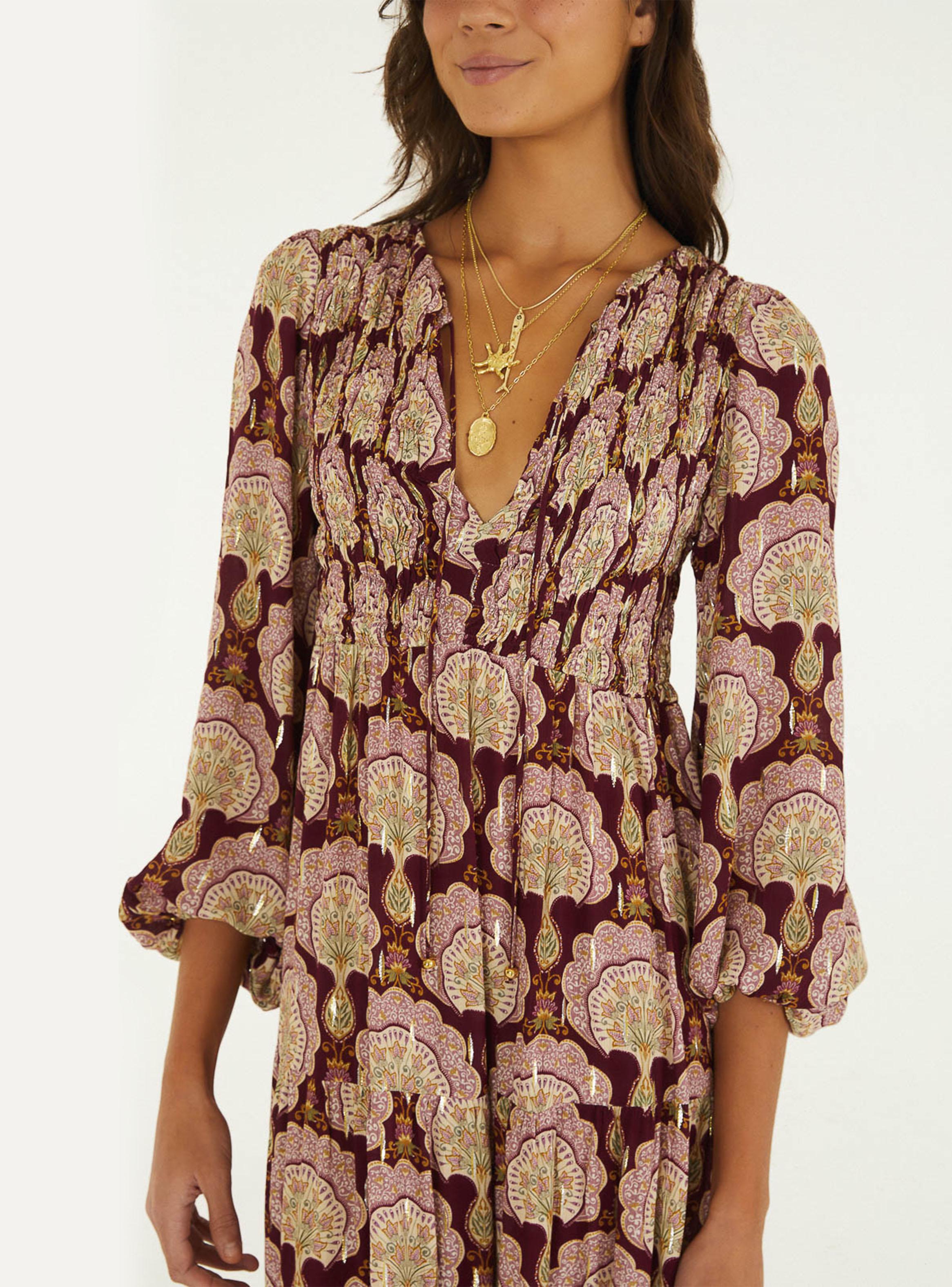 Vestido Granada Floral Vintage Fluido-3