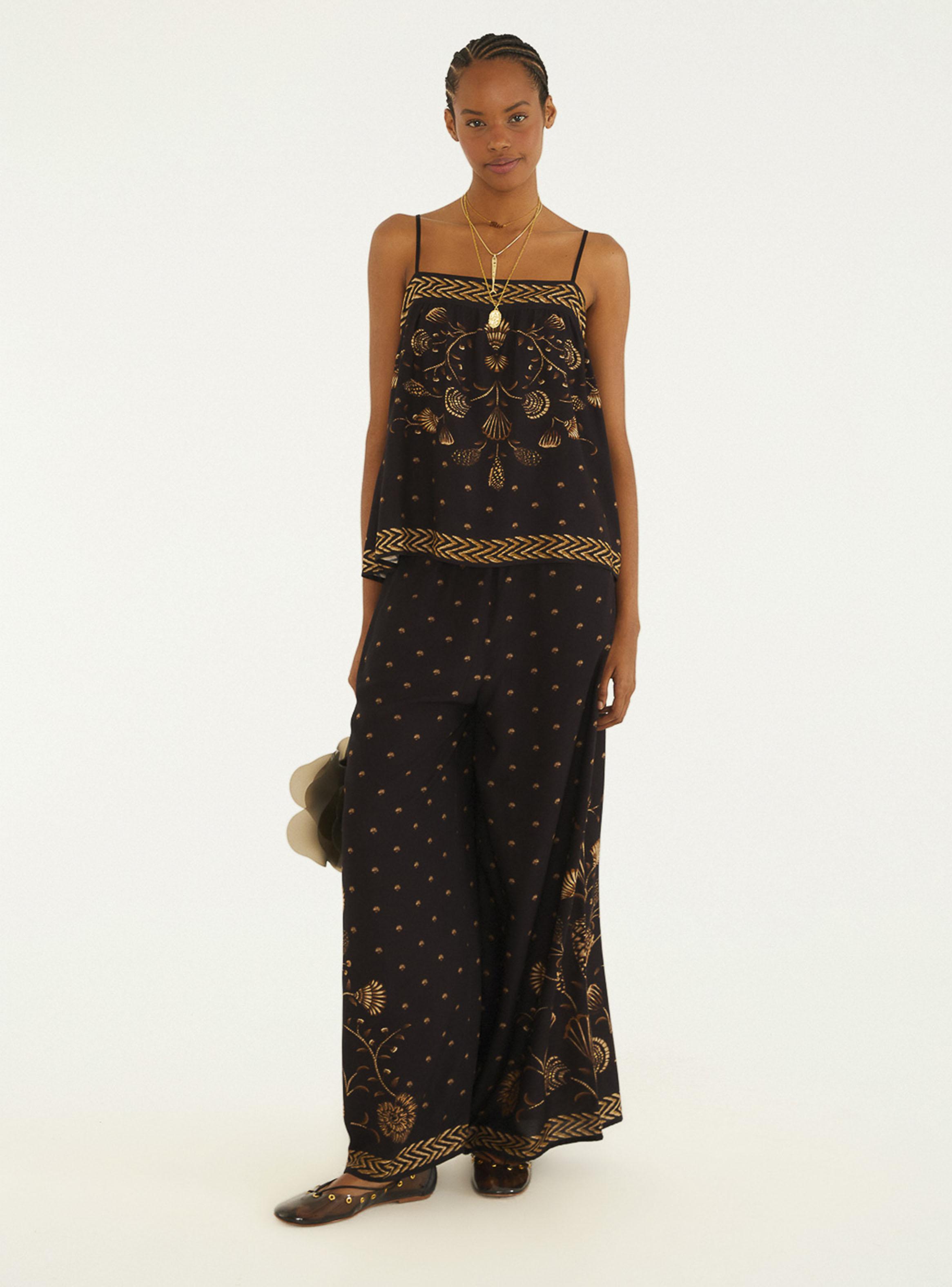 Pantalón Palazzo Golden Boho-2
