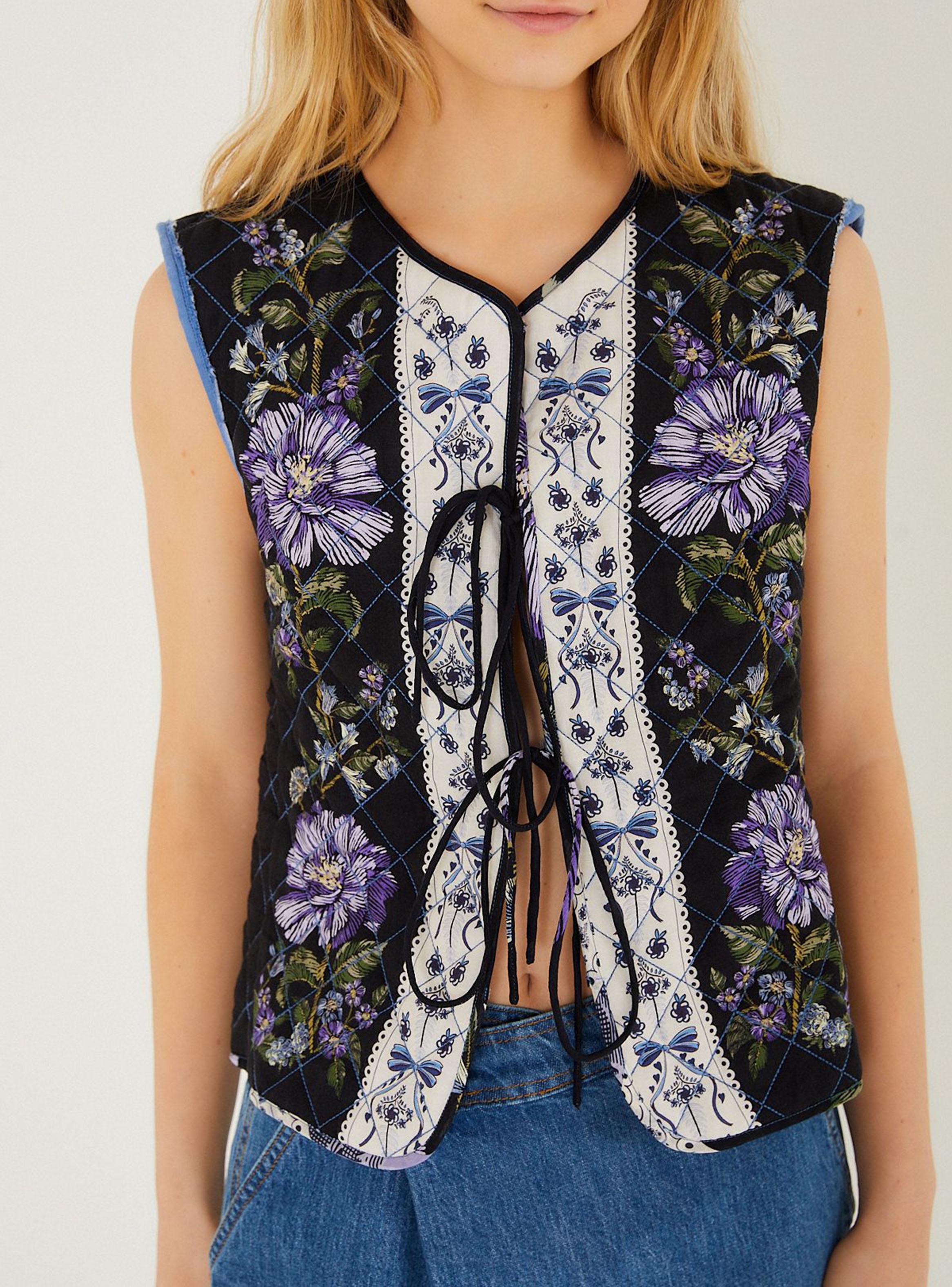 Chaleco Vest Acolchado Estampado Floral-2
