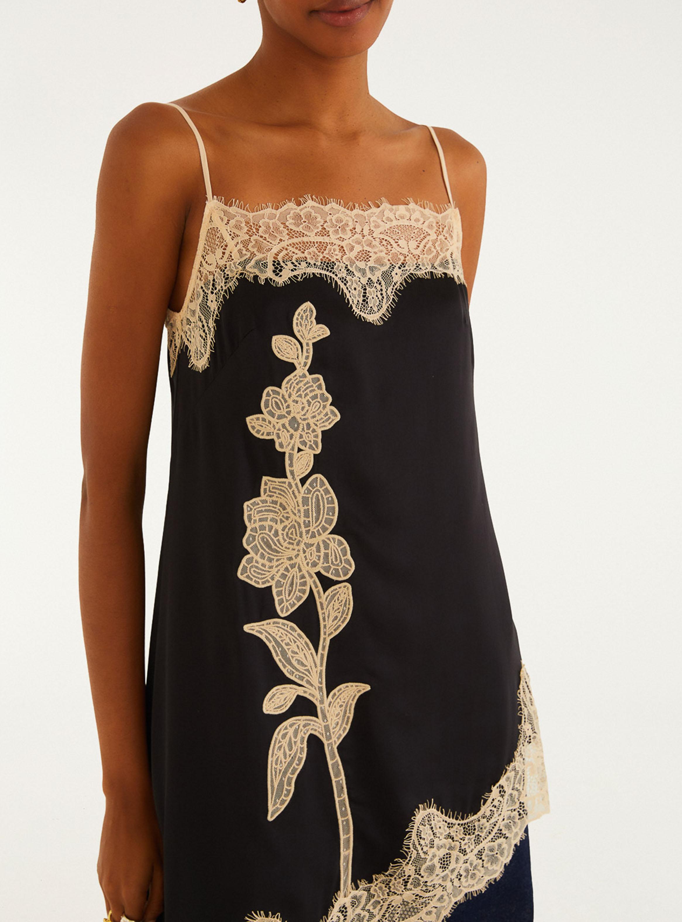 Vestido Asimétrico Encaje Flor-2