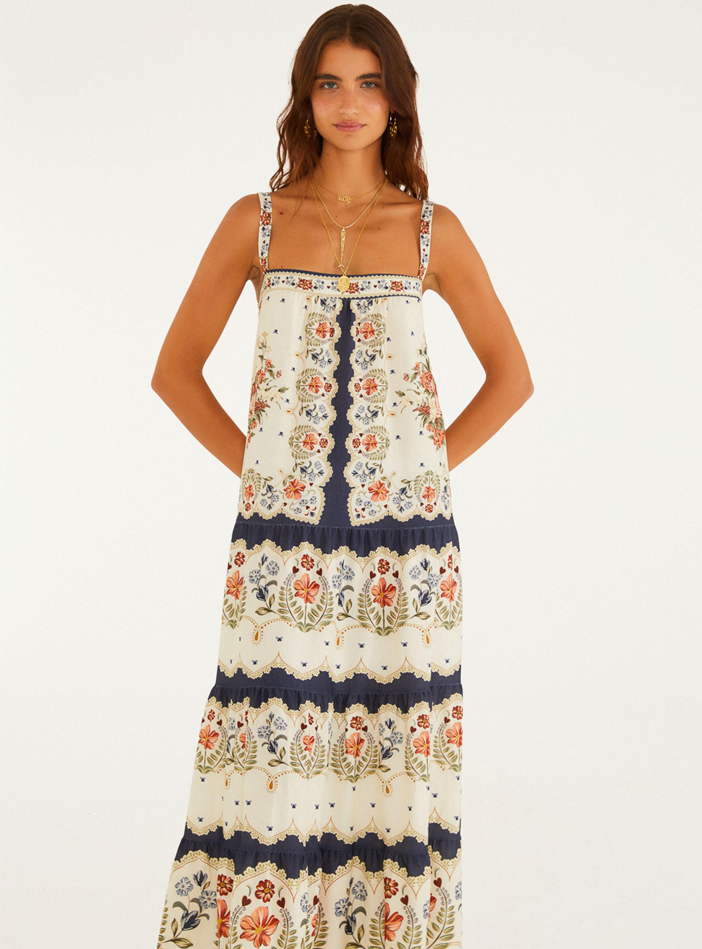 Vestido Corte Recto Patrón Floral-2