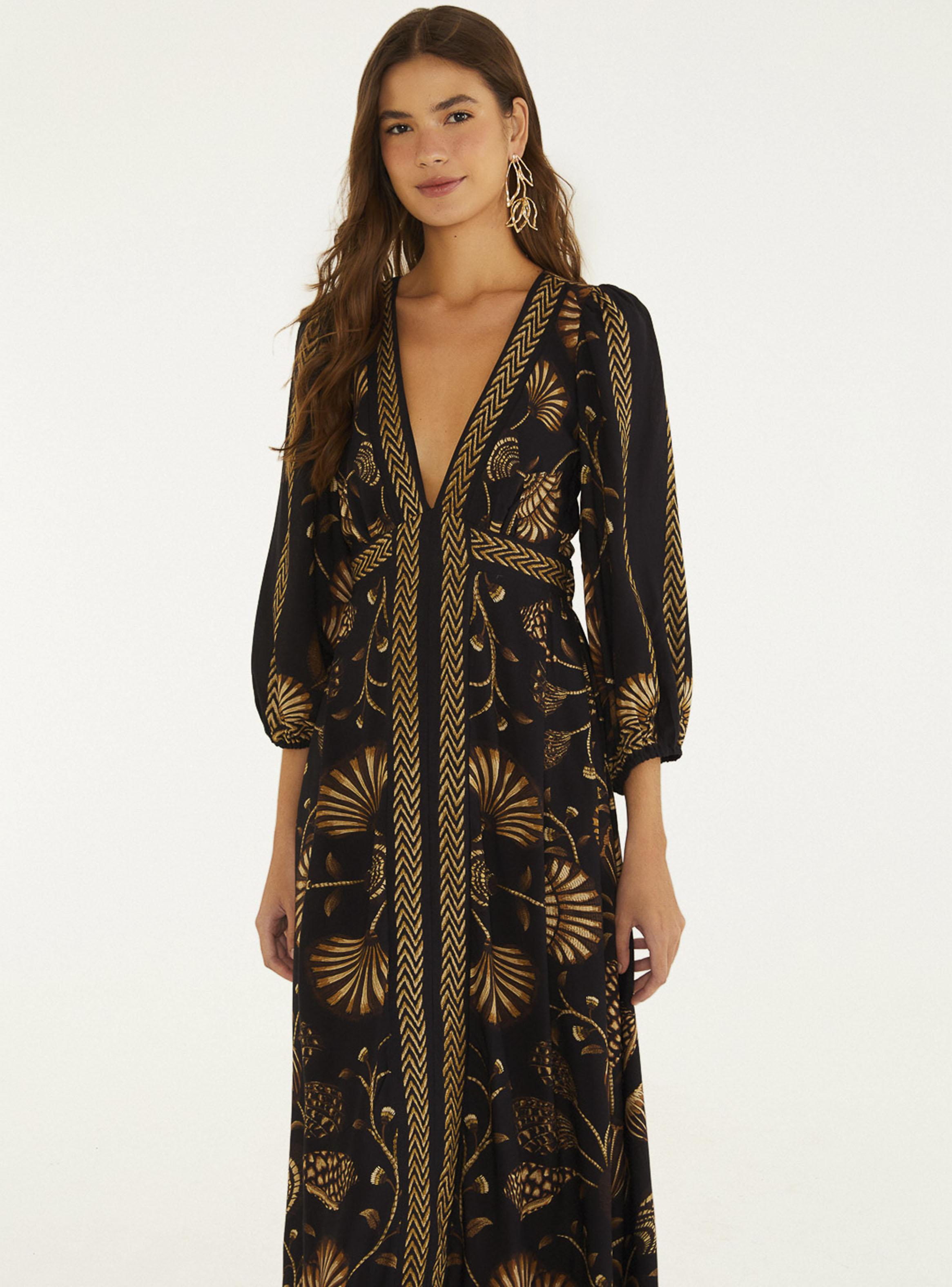 Vestido Maxi de Corte Imperio y Mangas Globo-2