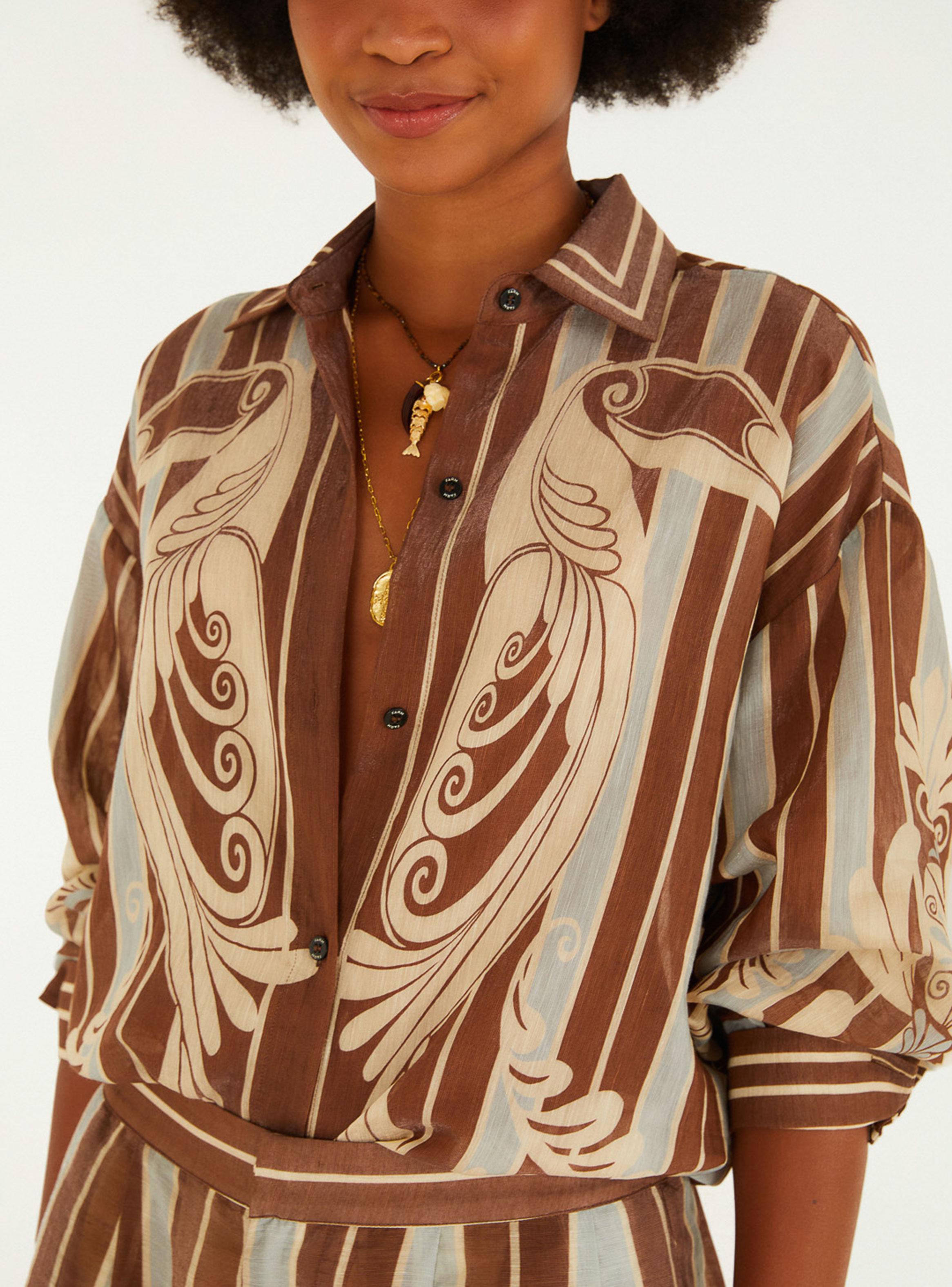 Blusa Fluida Barroco y Rayas-2