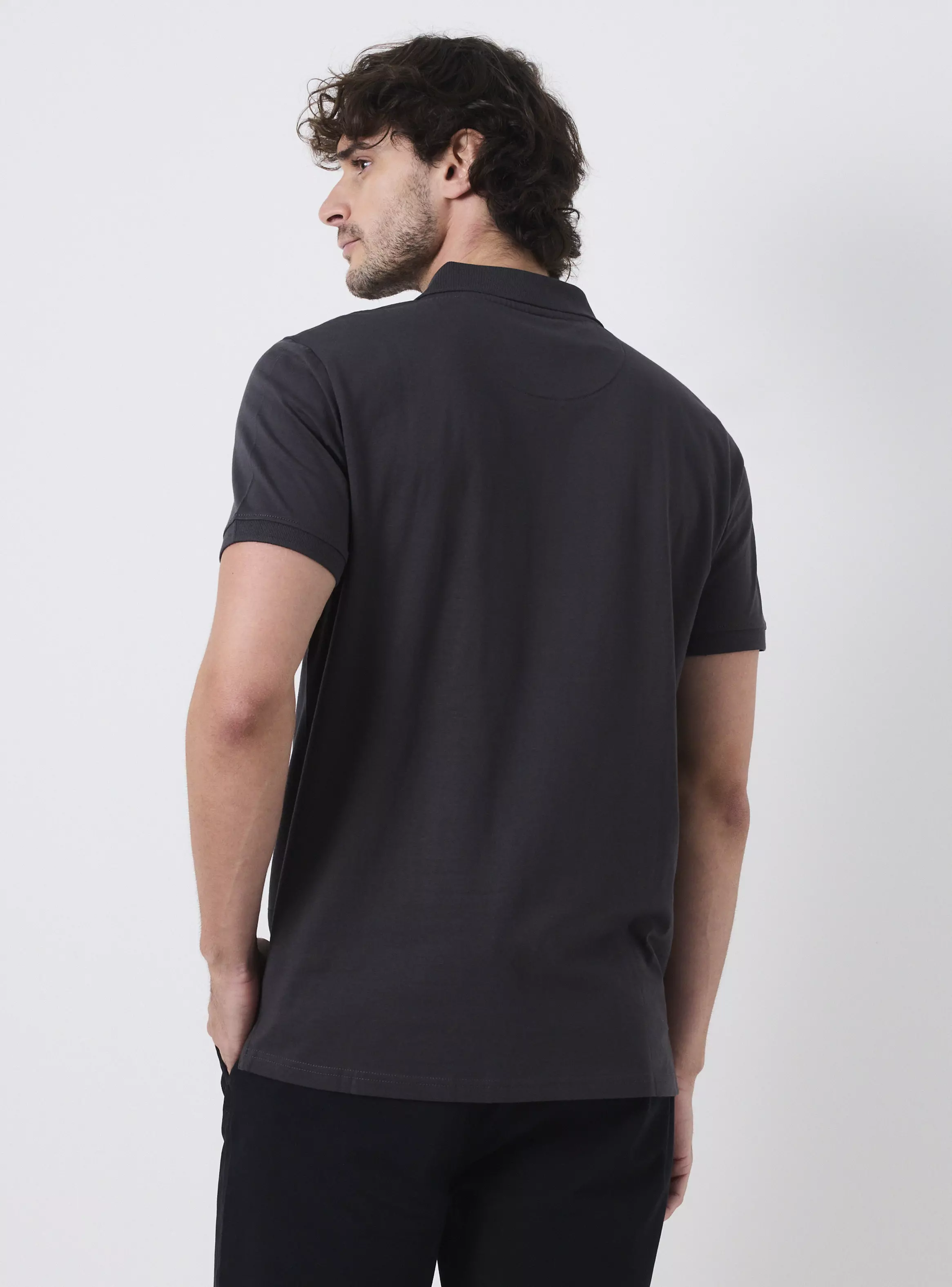 Polera Manga Corta Algodón Jersey Cuello Polo-1