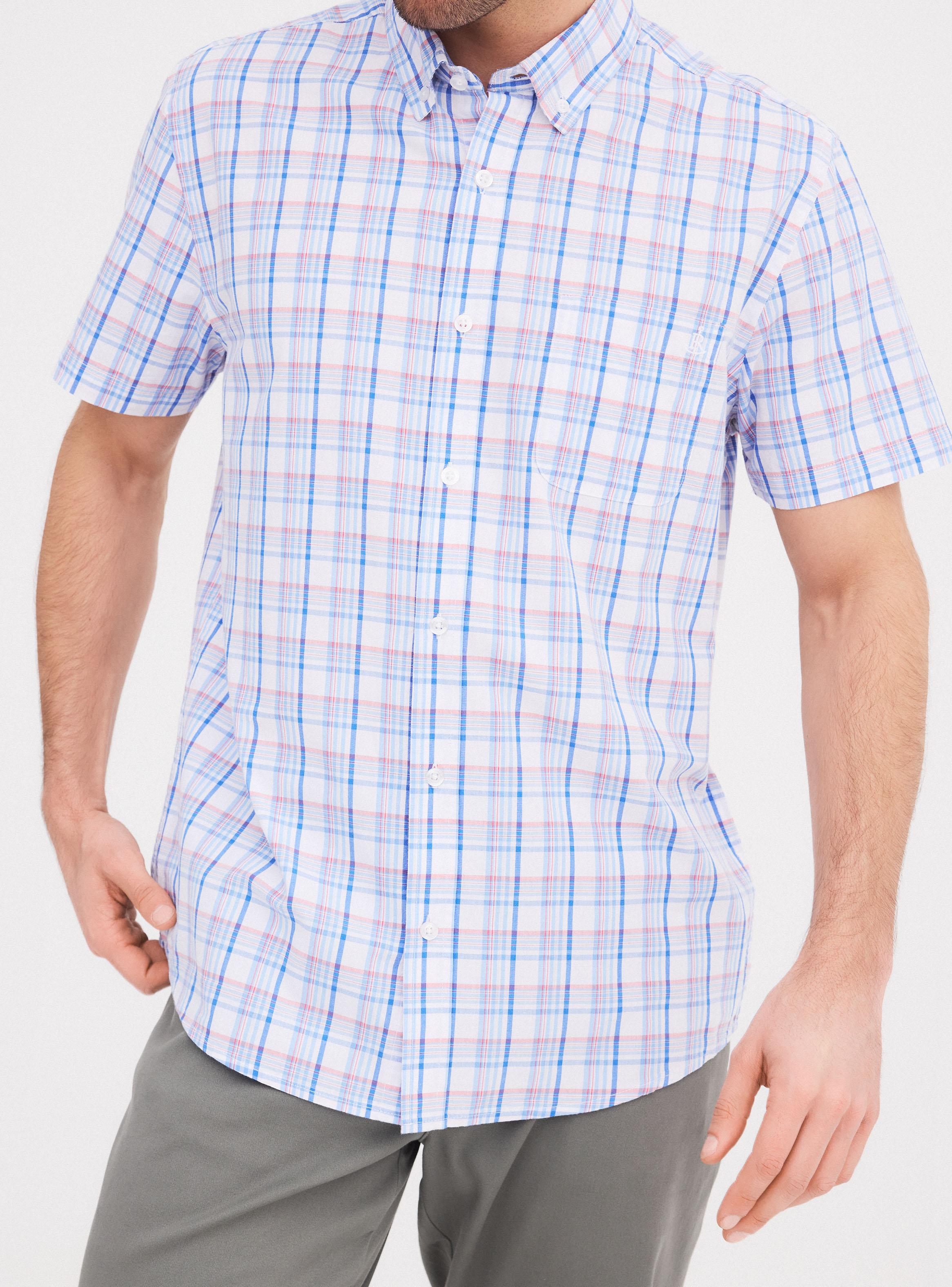 Camisa Manga Corta Cuadros Colores-3