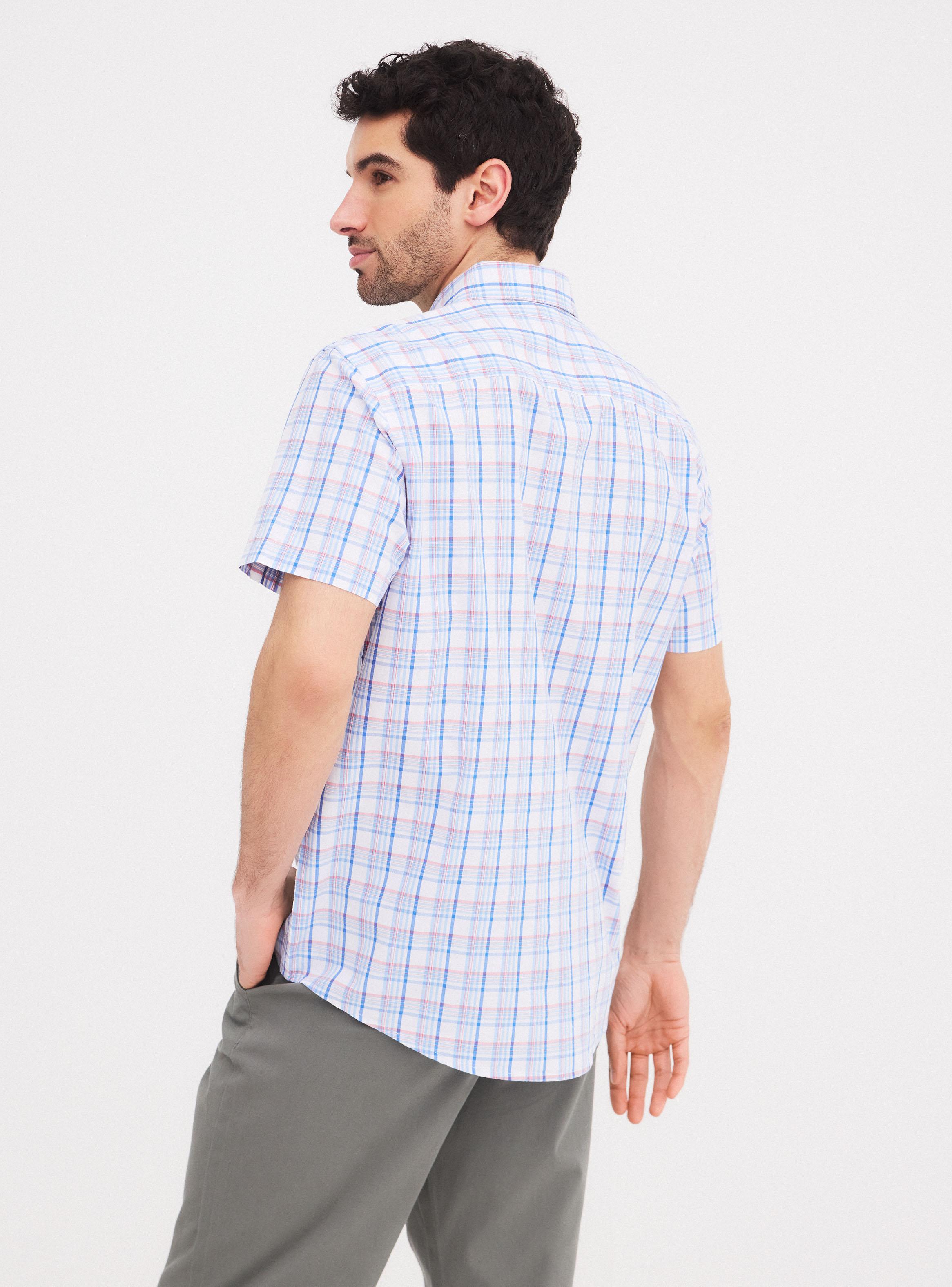 Camisa Manga Corta Cuadros Colores-1