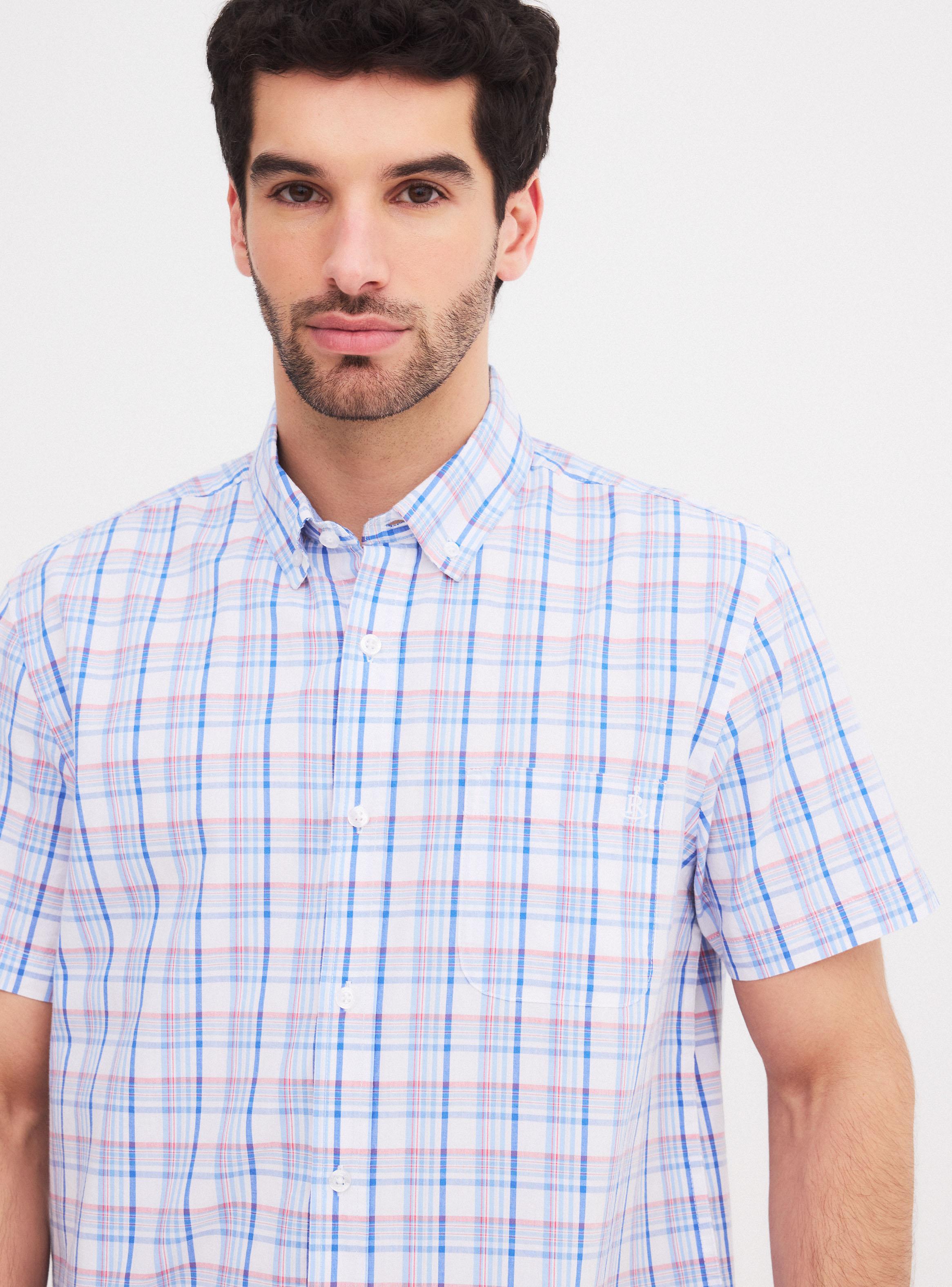 Camisa Manga Corta Cuadros Colores-2