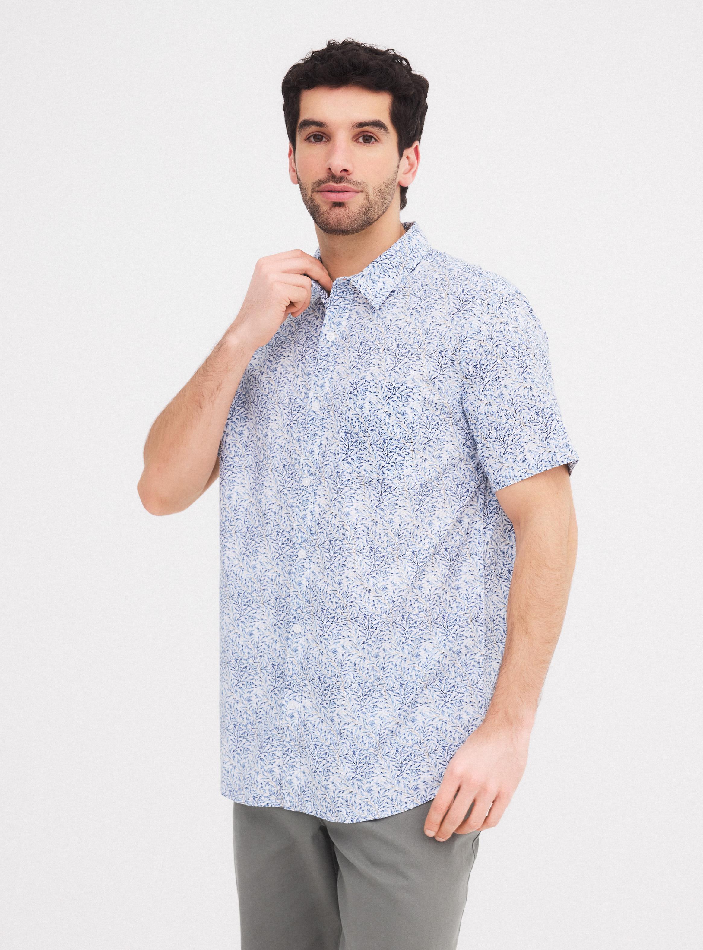 Camisa Manga Corta Hojas-0