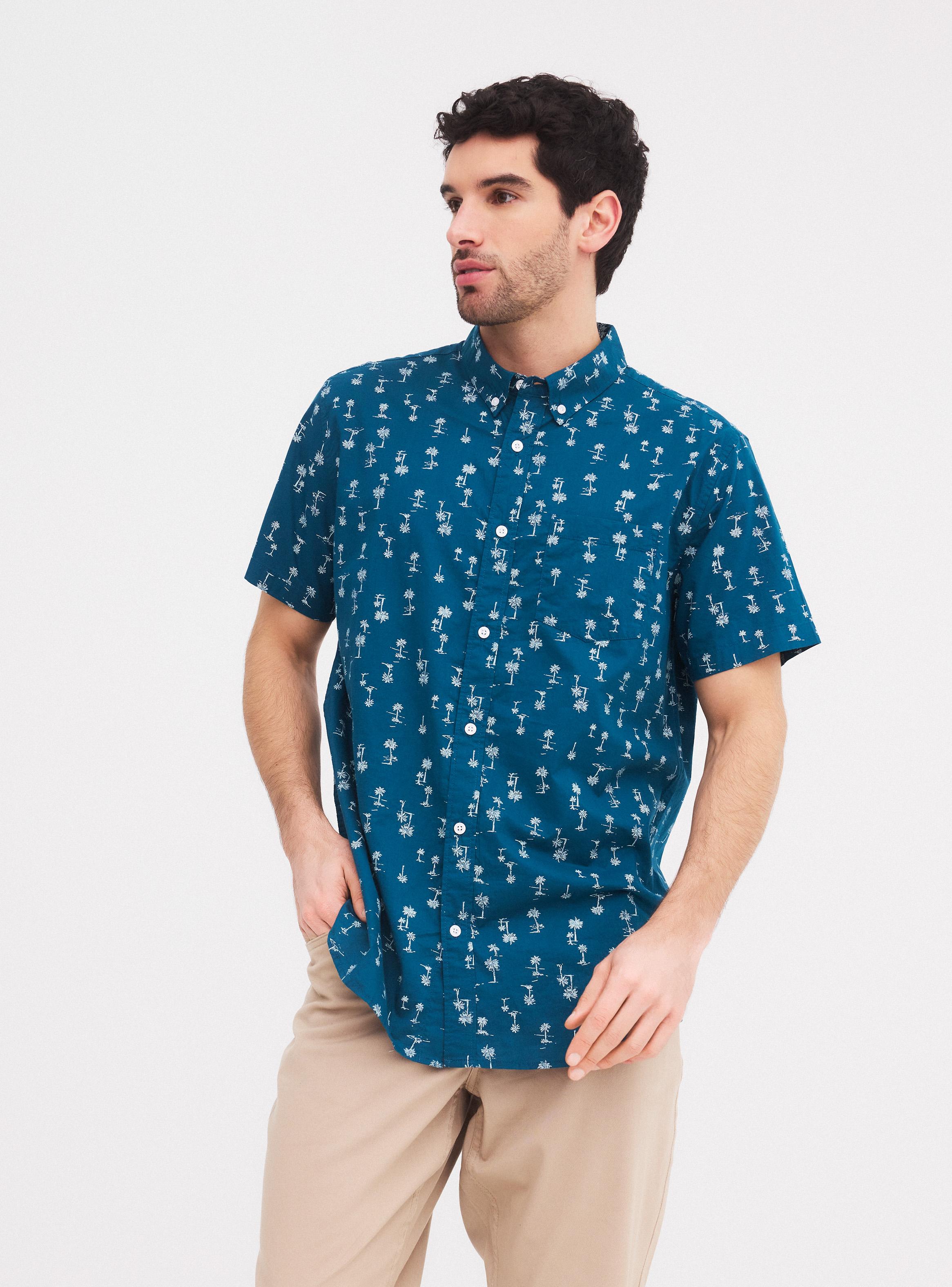 Camisa Manga Corta Hojas-0