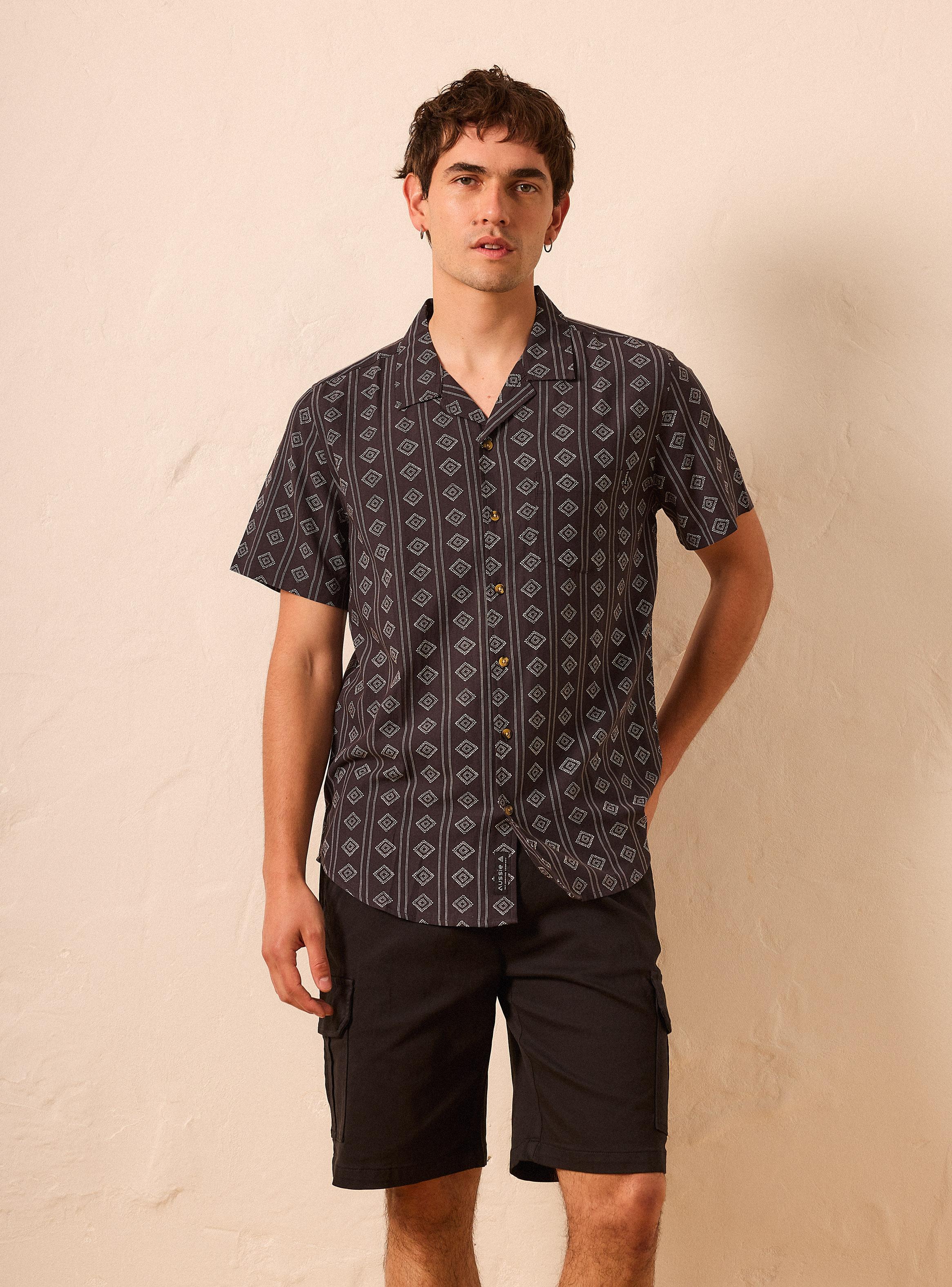 Camisa Estampada Relaxed Fit-0
