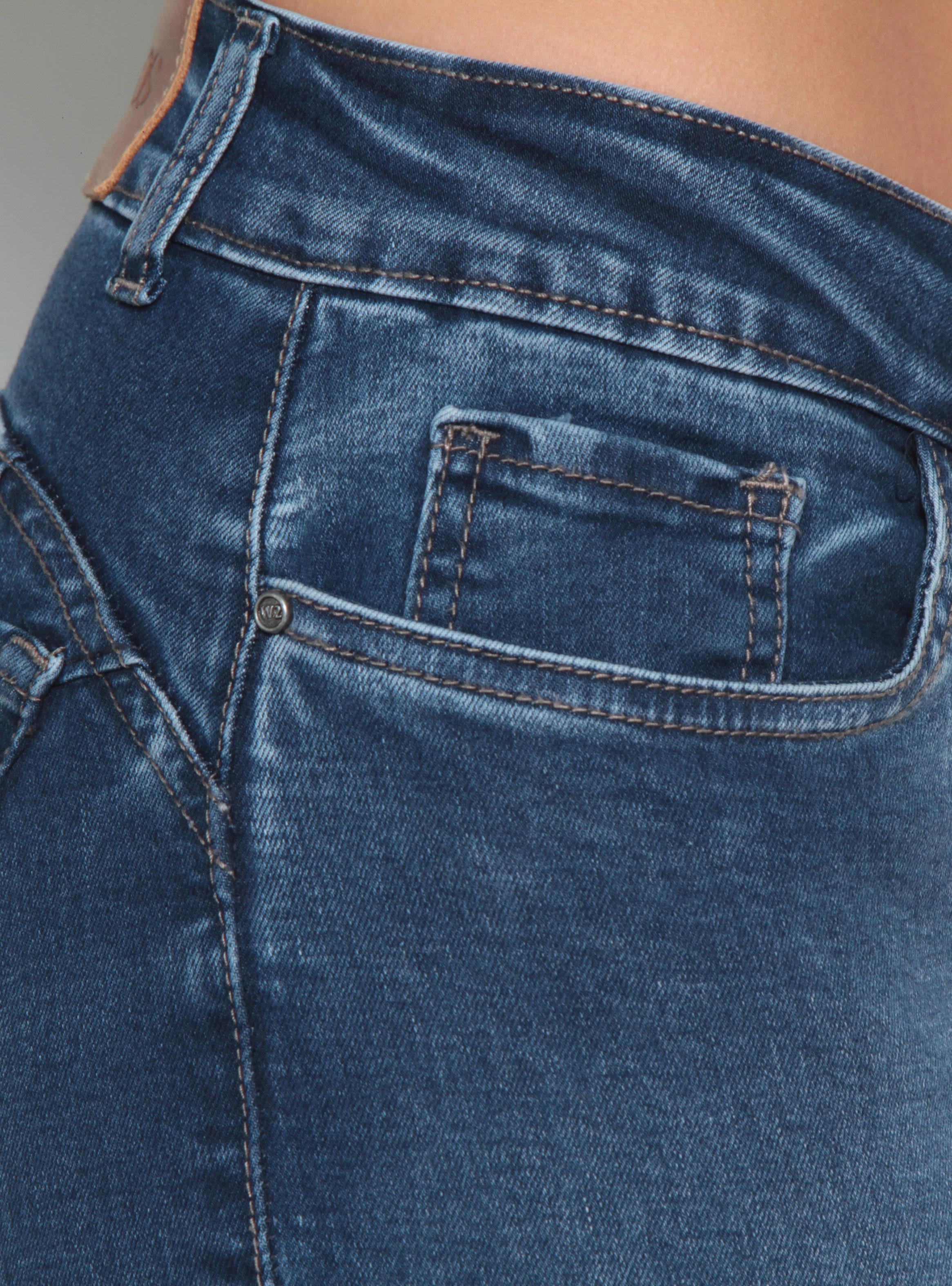 Jeans Flare Tiro Alto Flare Fit Pretina Media Dos Botones-2