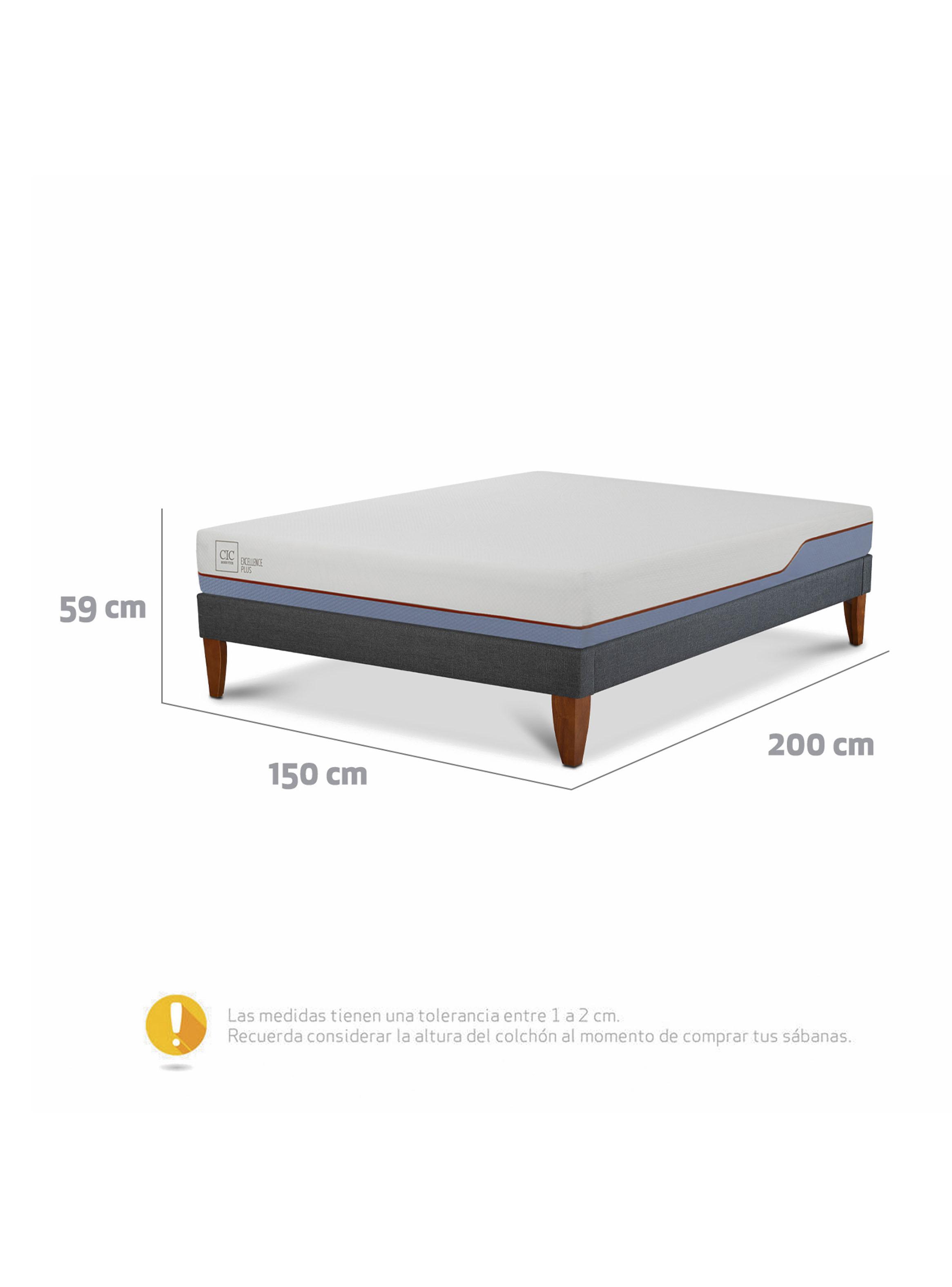 Cama Europea Box Excellence Plus 2 Plazas Base Normal-1