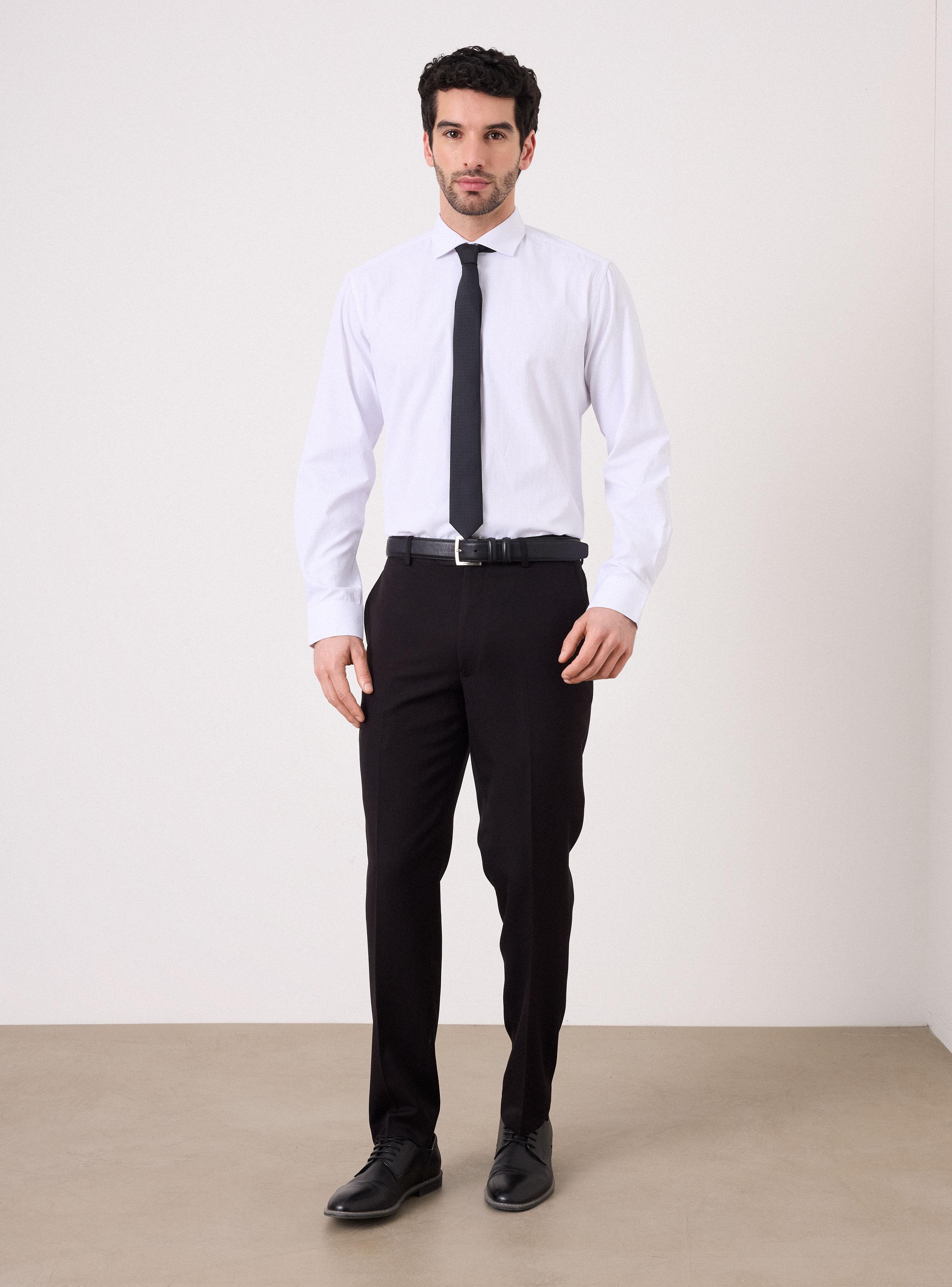 Pantalón Vestir Formal Slim Fit Spandex-4