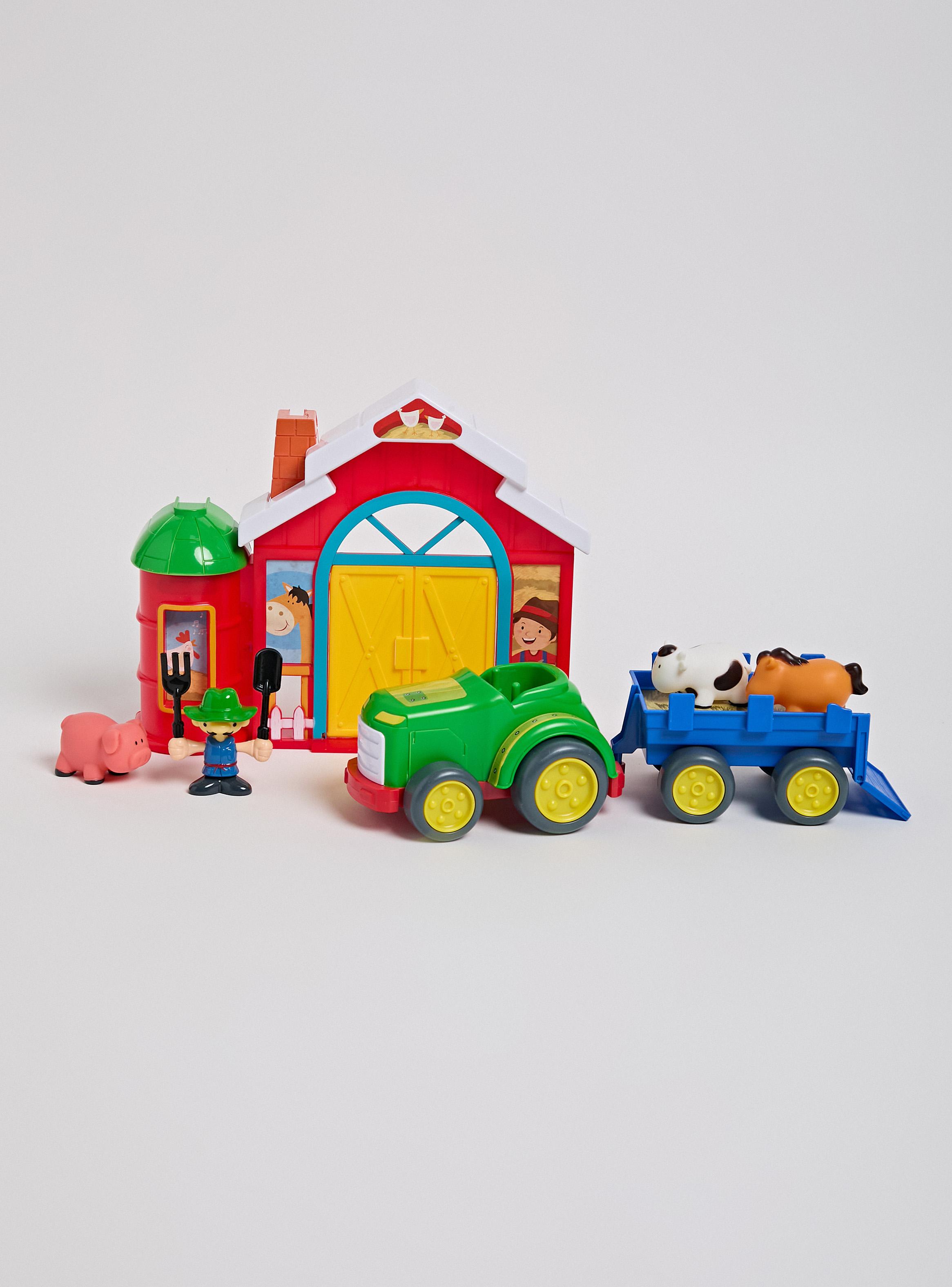 Set de Granja Establo y Tractor-0