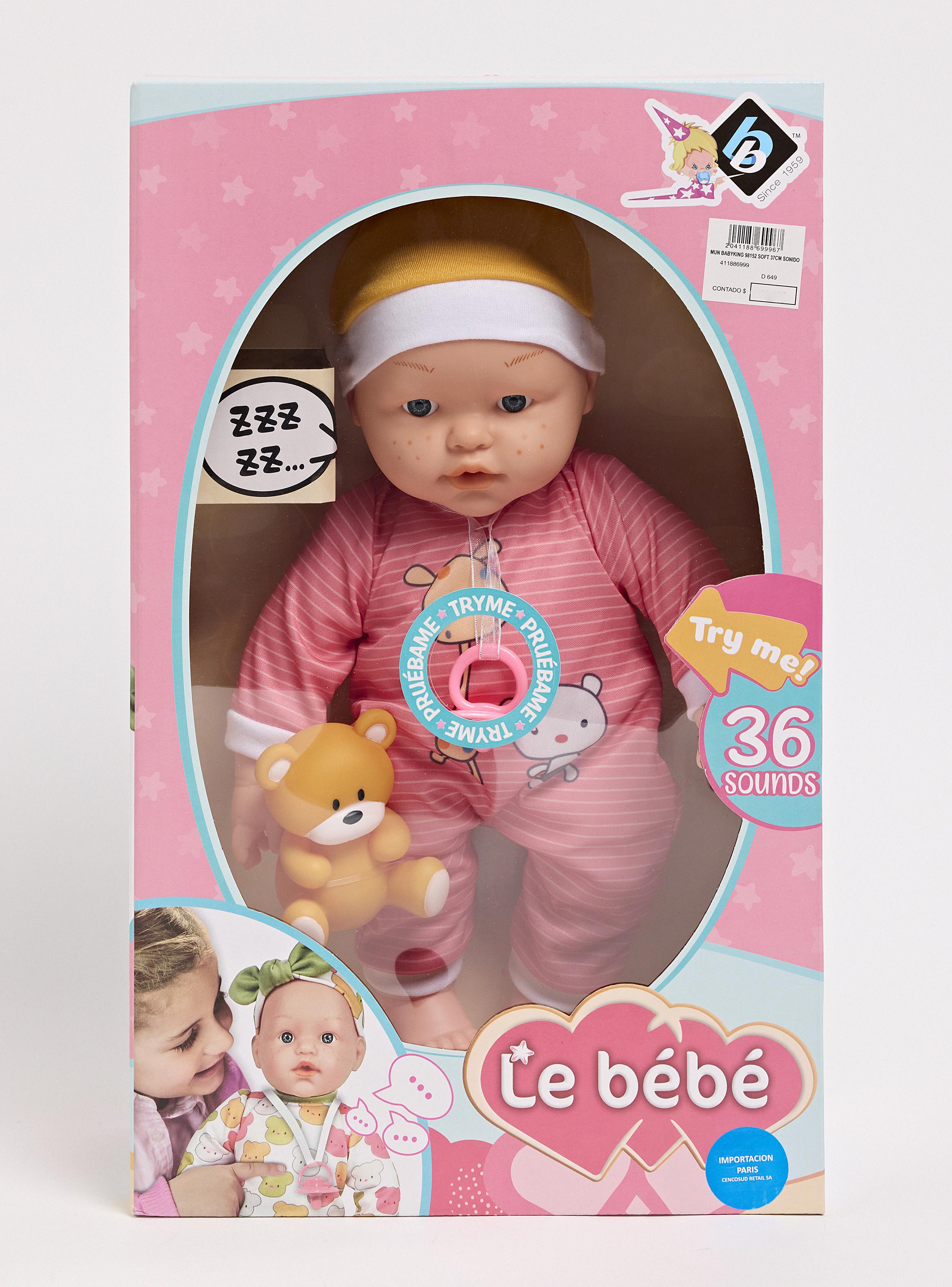Muñeca Babyking Soft con Sonido + Osito-3