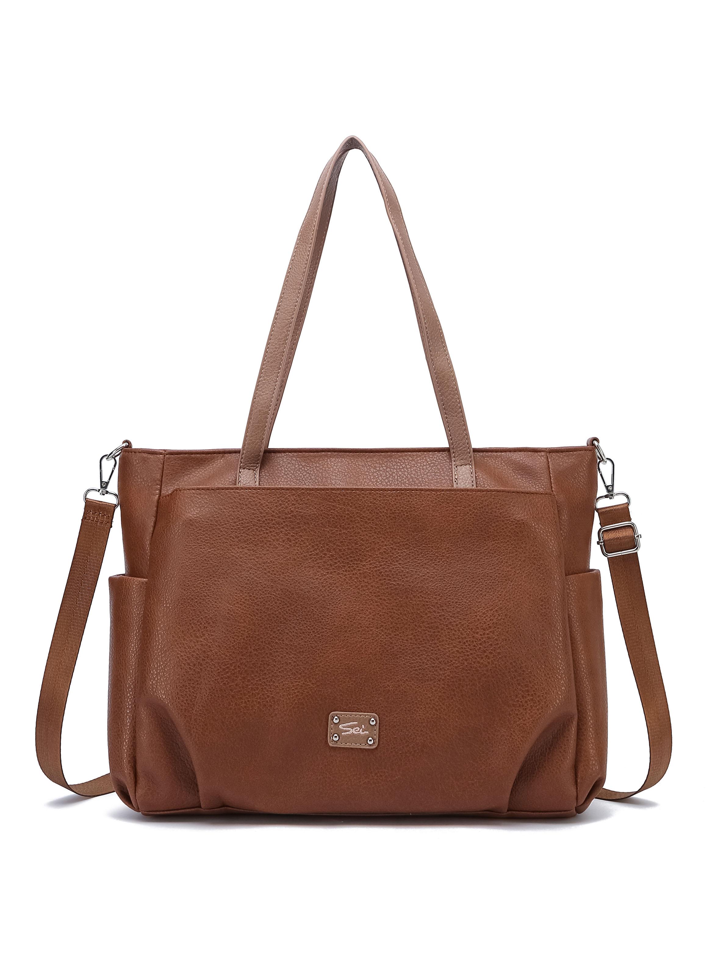 Cartera Tipo Bolso Porta Notebook Kiev Café-0