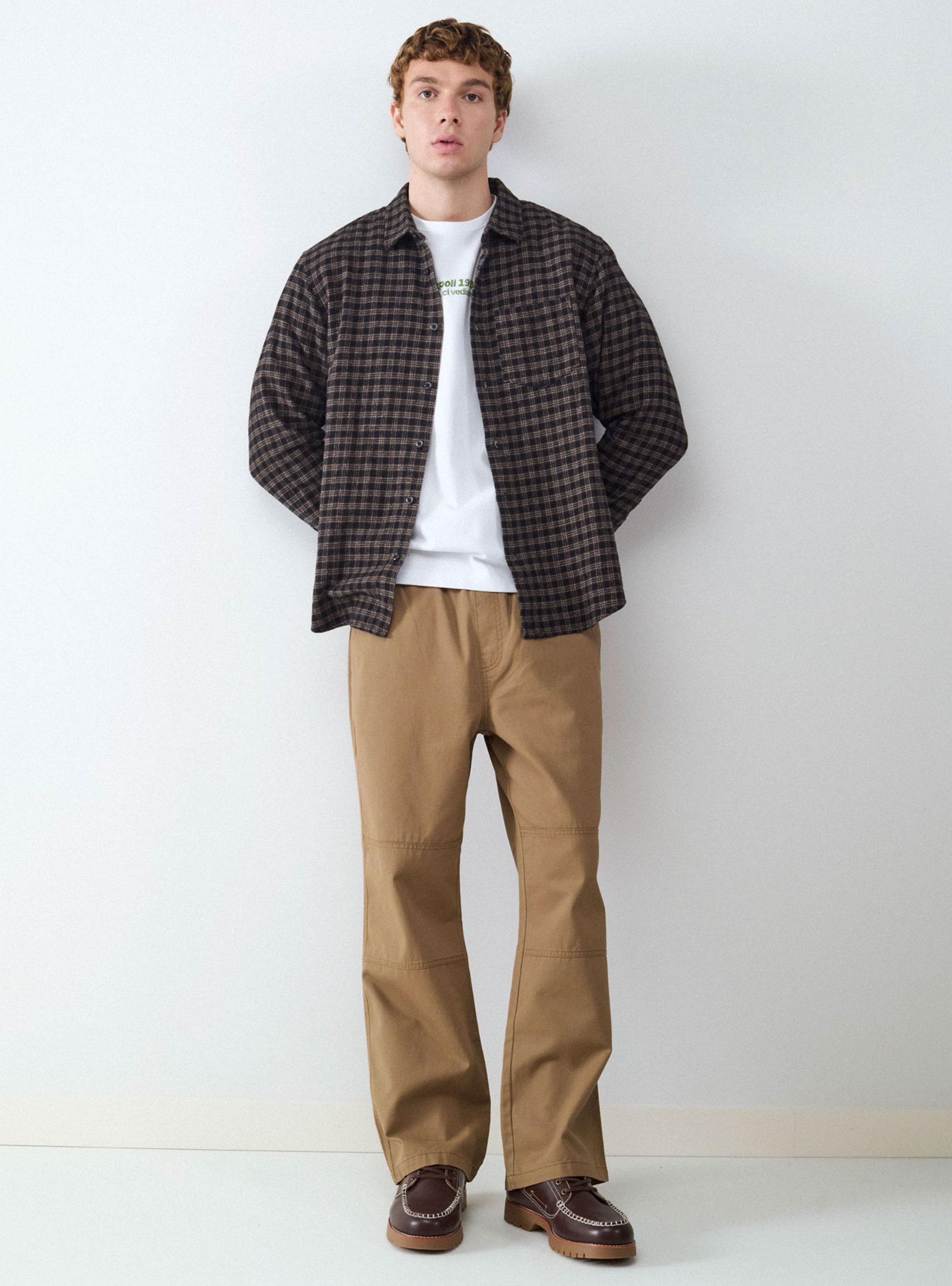 Camisa Casual Estampada Bolsillo Frontal-4