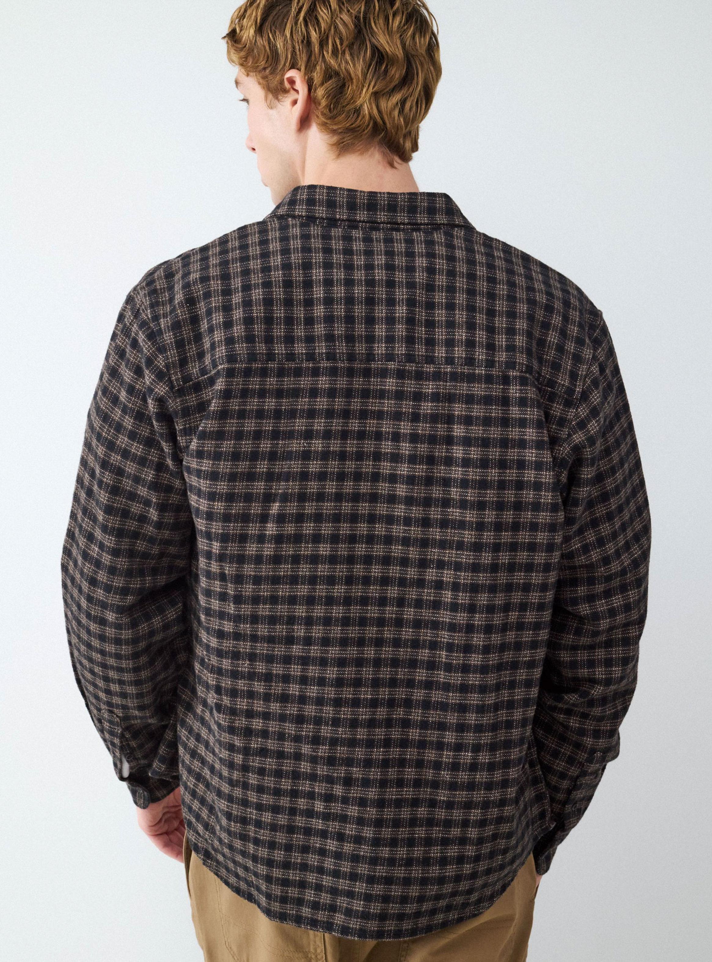 Camisa Casual Estampada Bolsillo Frontal-1