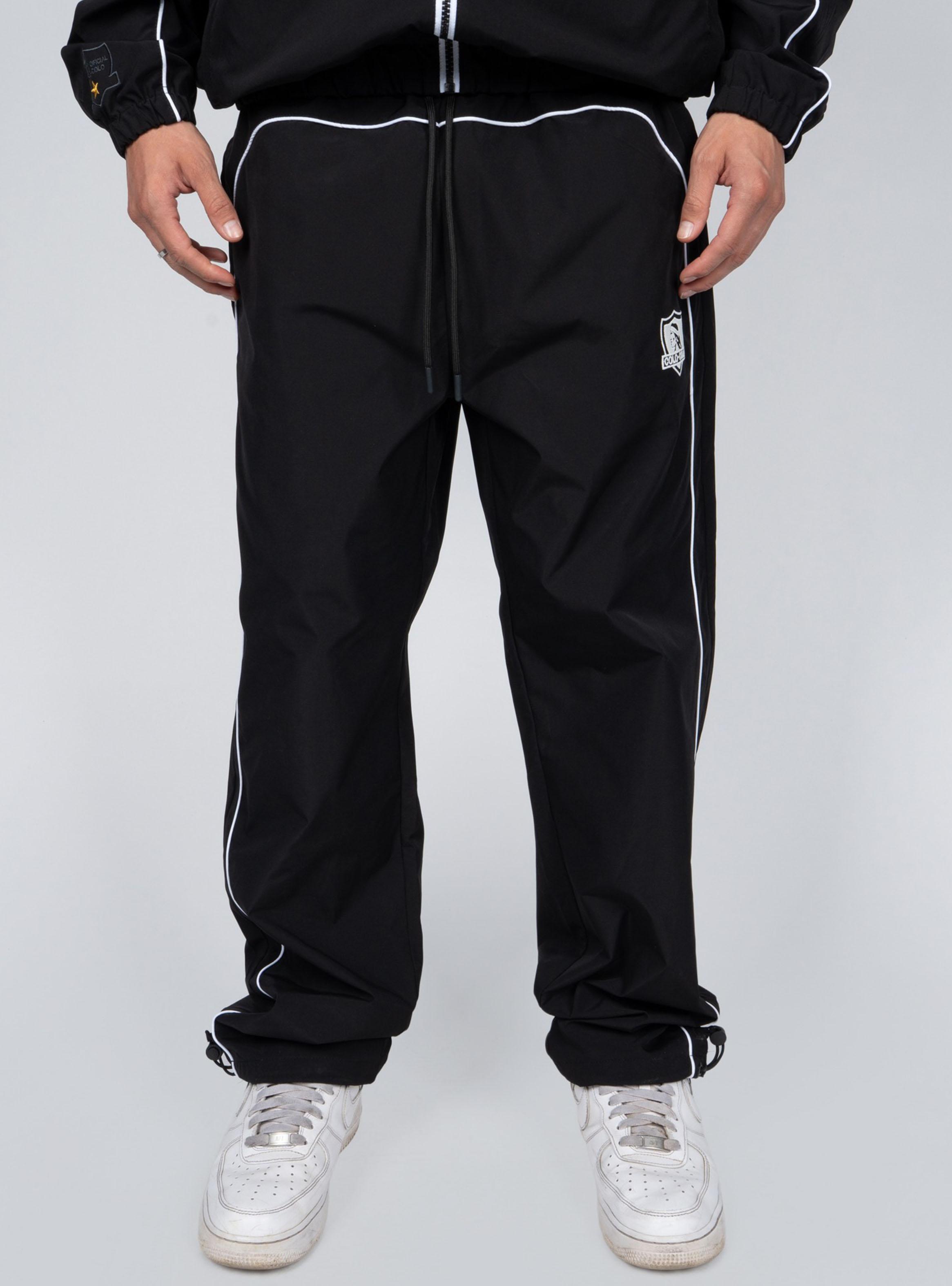 Buzo Deportivo Negro Detalles en Blanco-0