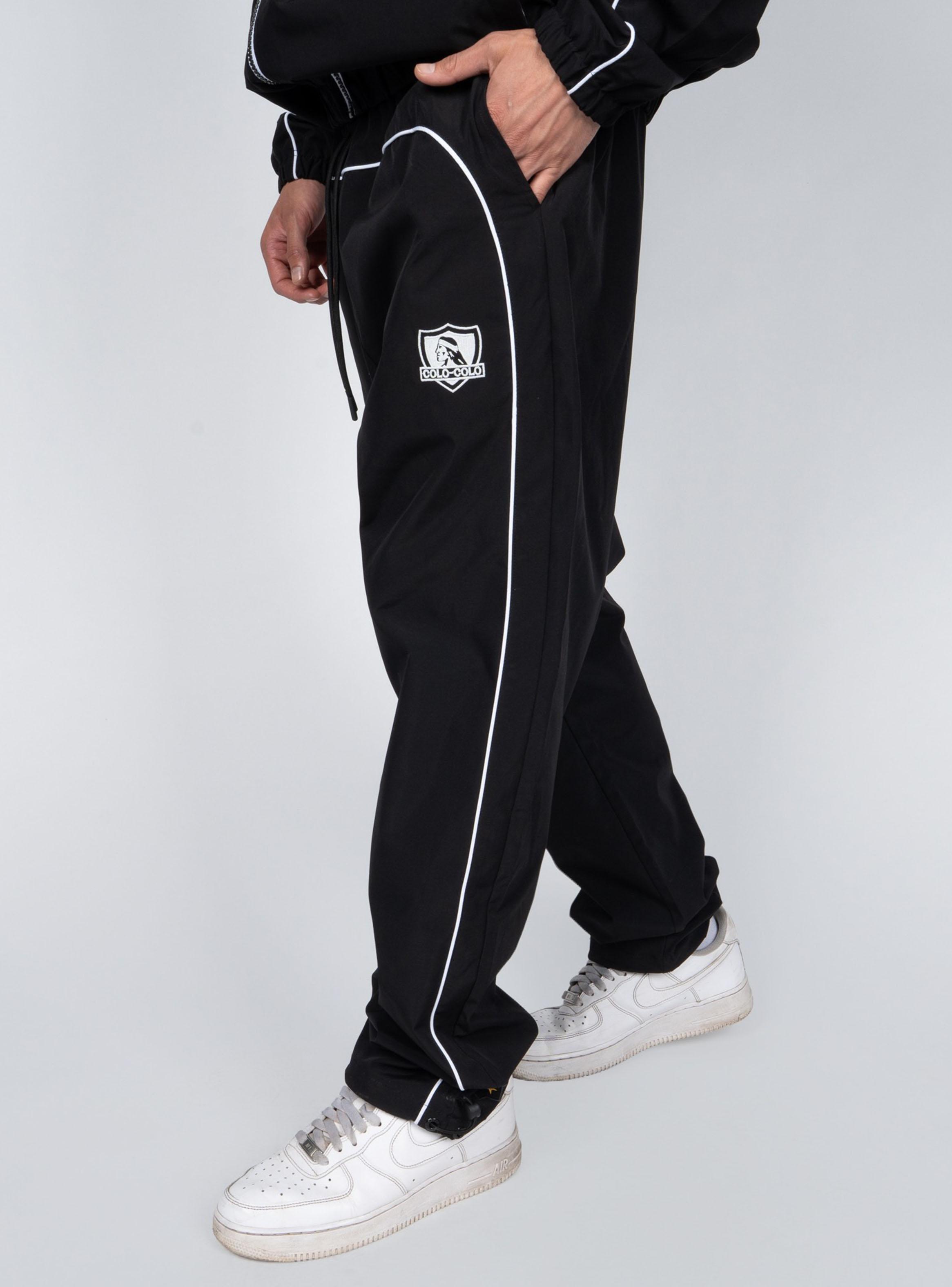 Buzo Deportivo Negro Detalles en Blanco-2