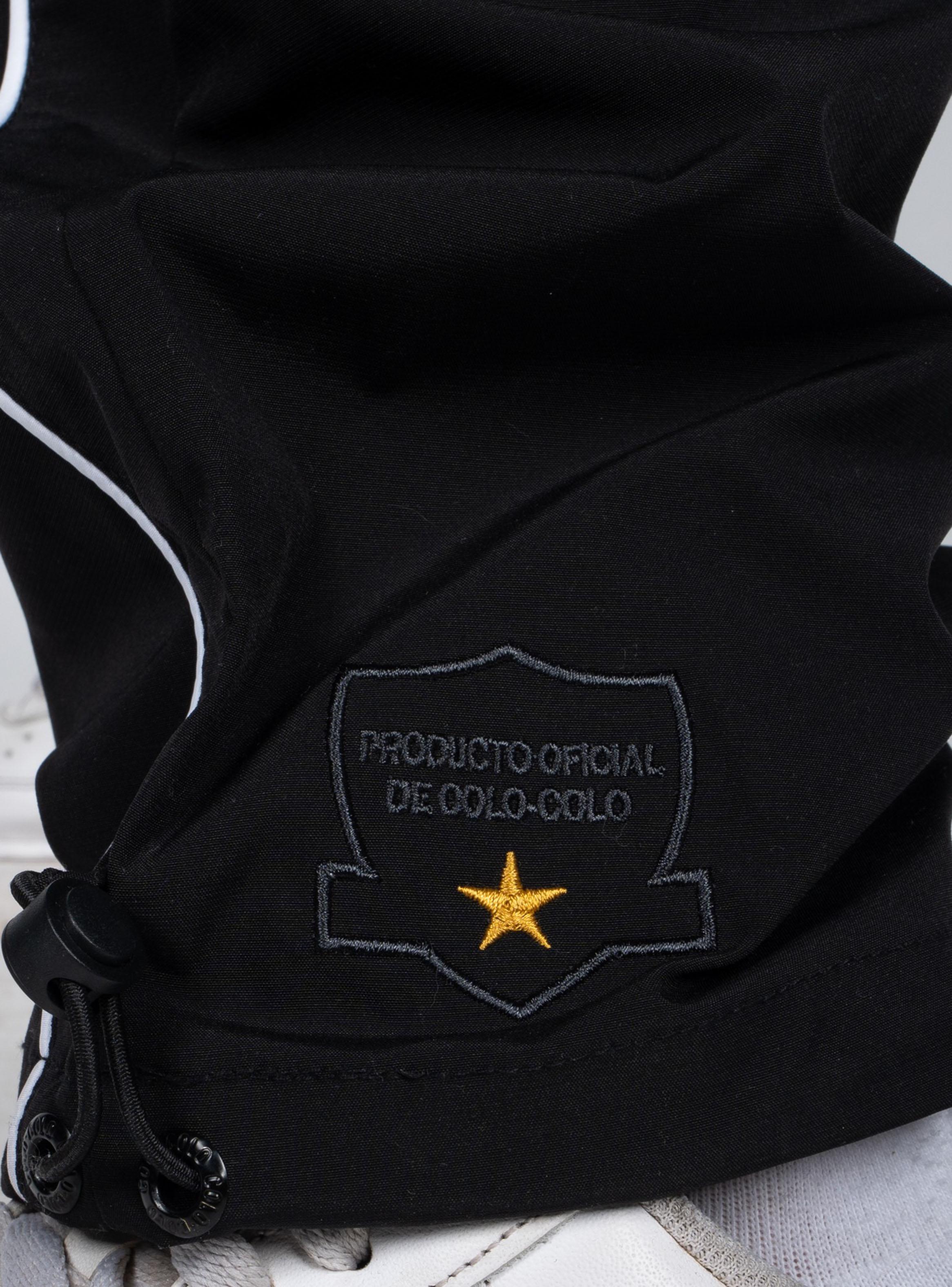 Buzo Deportivo Negro Detalles en Blanco-3