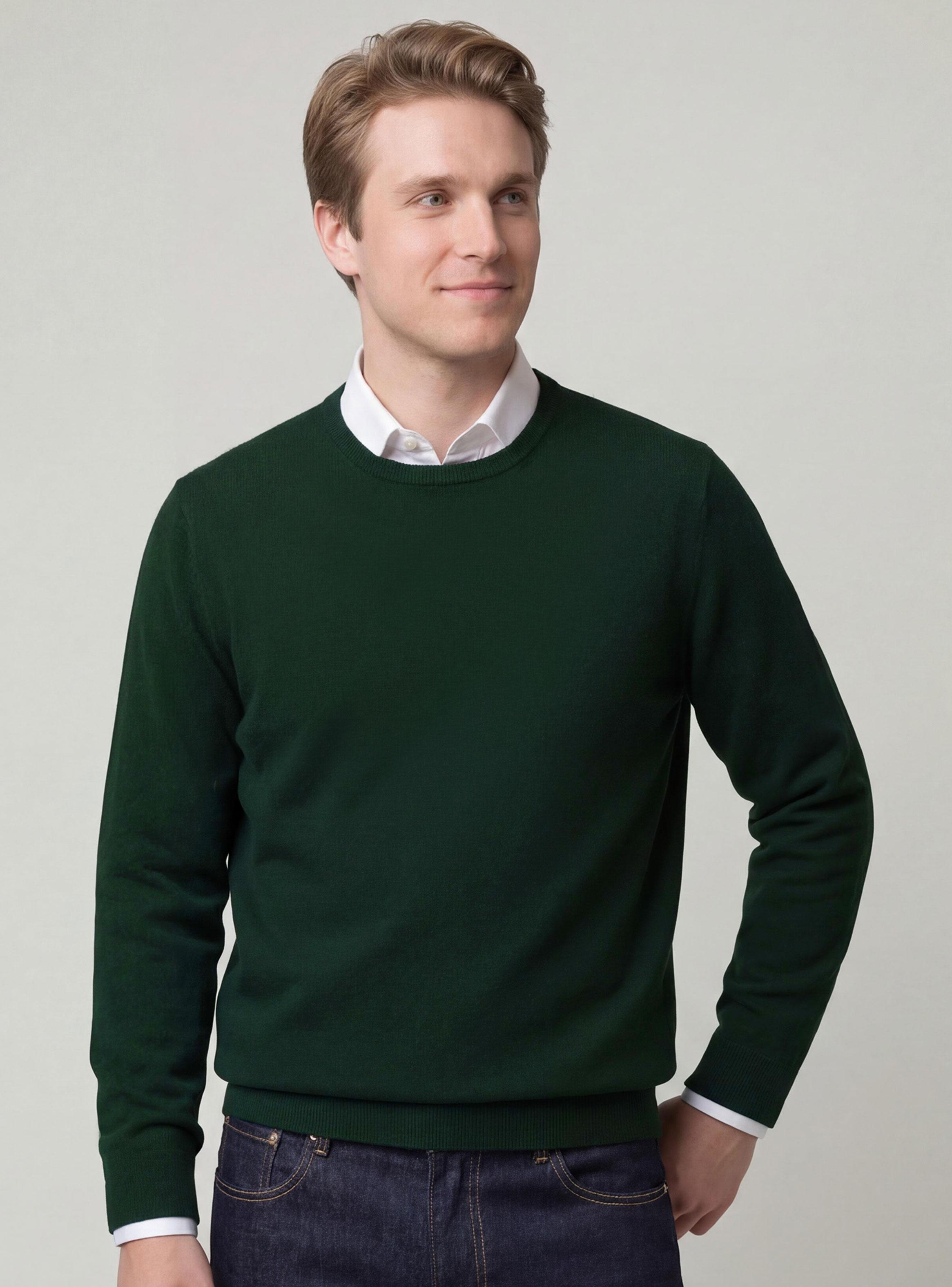 Sweater Liso Merino Cuello Redondo Regular-0