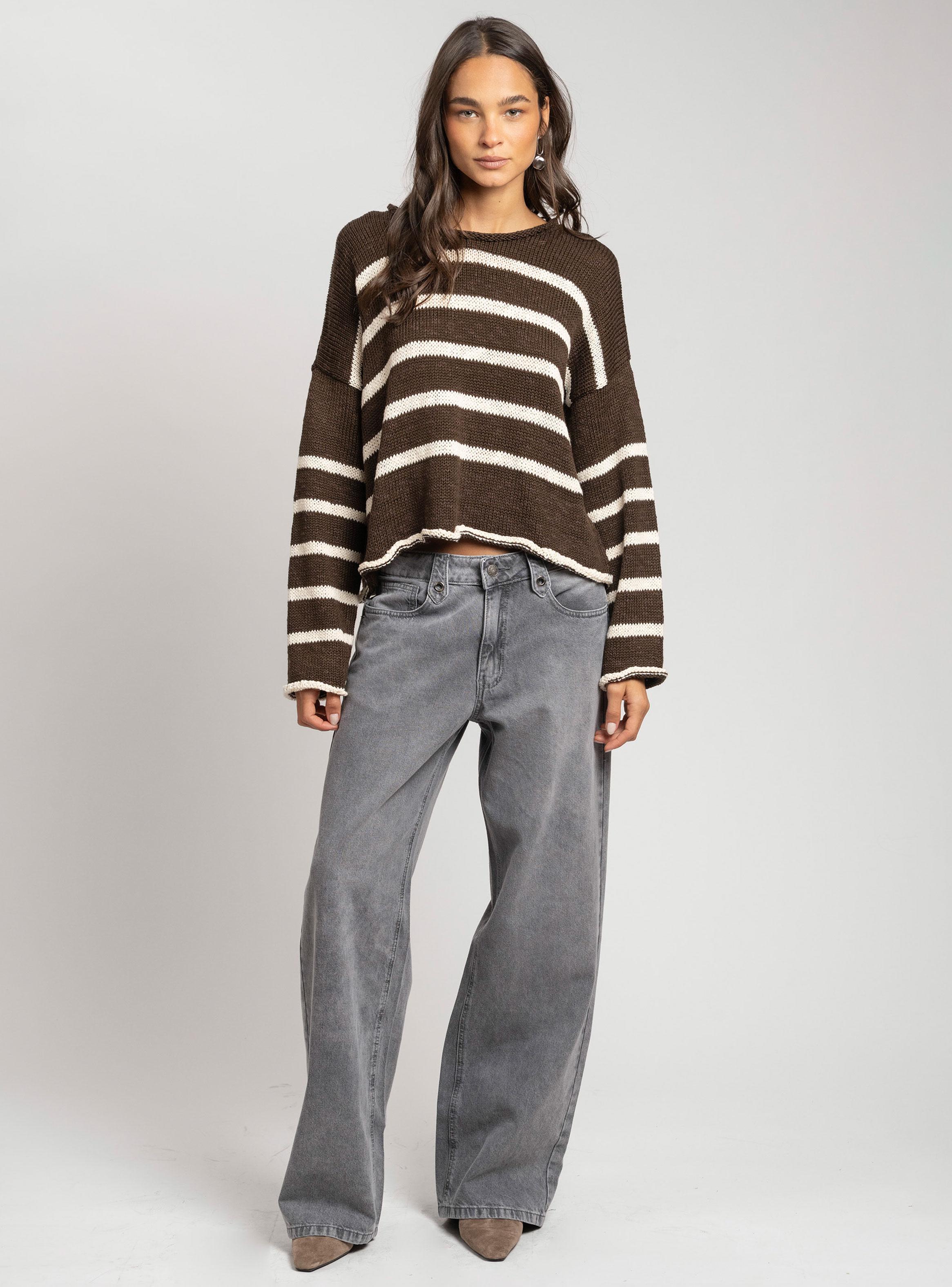 Chaleco Rayas Breda Café-3